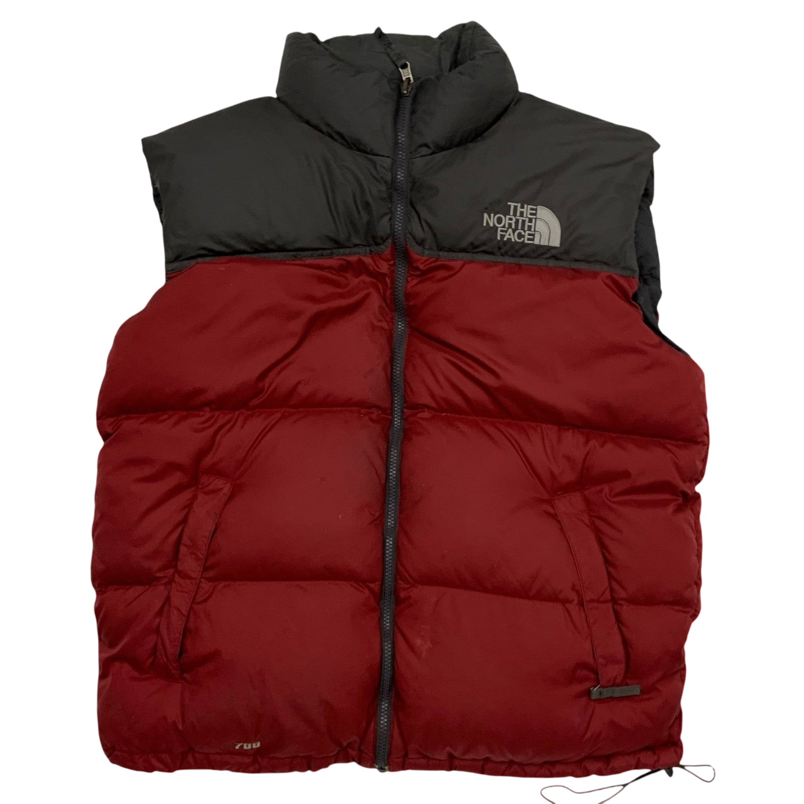 The North Face Nuptse 700 Down Puffer Vest Red/Charcoal (Size L)