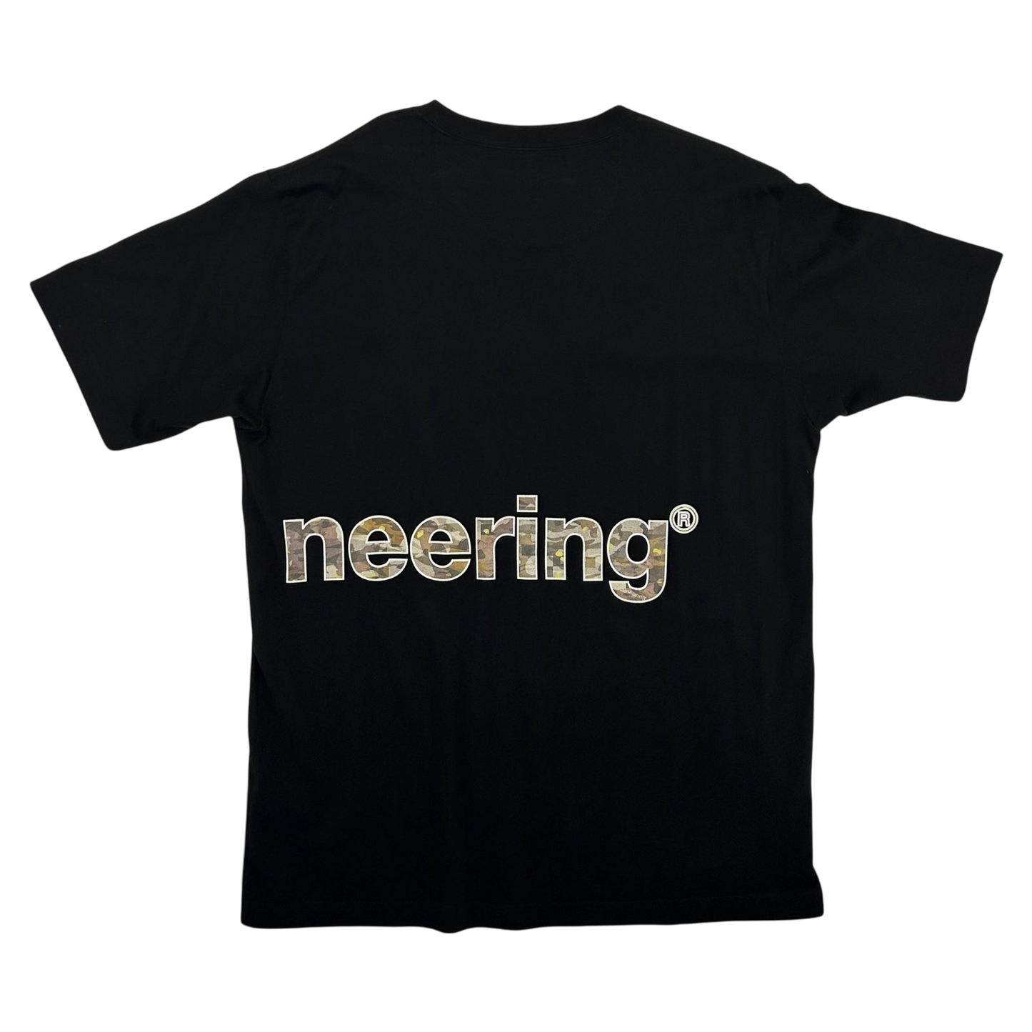 White Mountaineering Spell Out T-Shirt Black/Camo (Fits M-L)