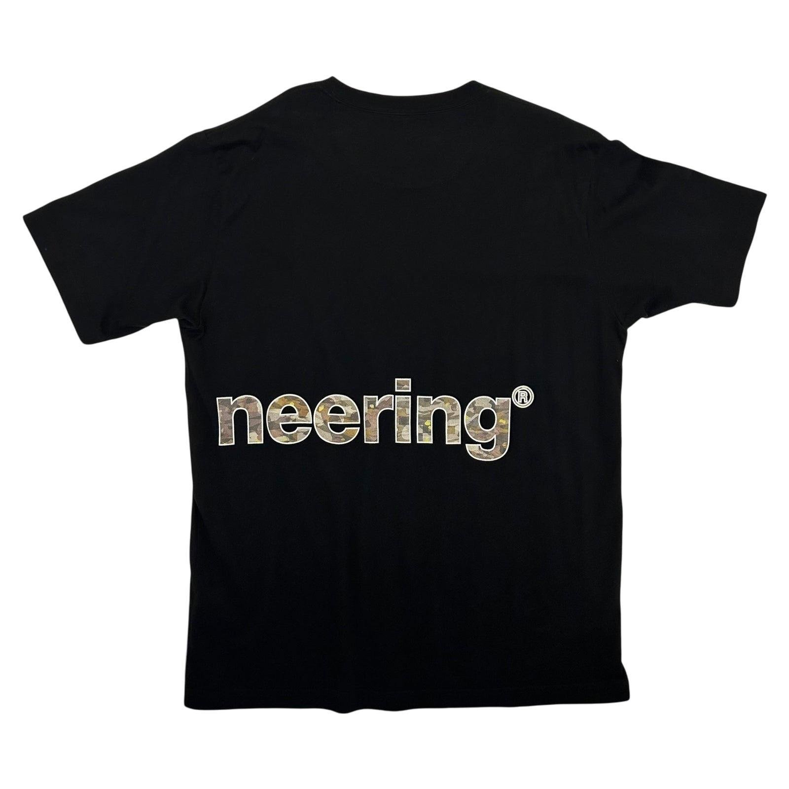 White Mountaineering Spell Out T-Shirt Black/Camo (Fits M-L)