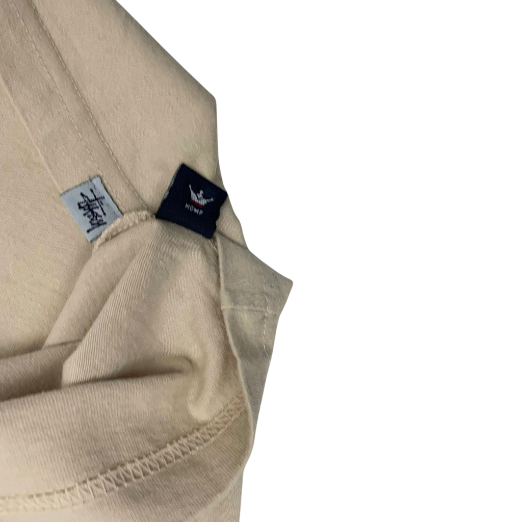 Stussy Vintage 00s Centre Logo T-Shirt Beige (Made in Aus) (Fits M/L)