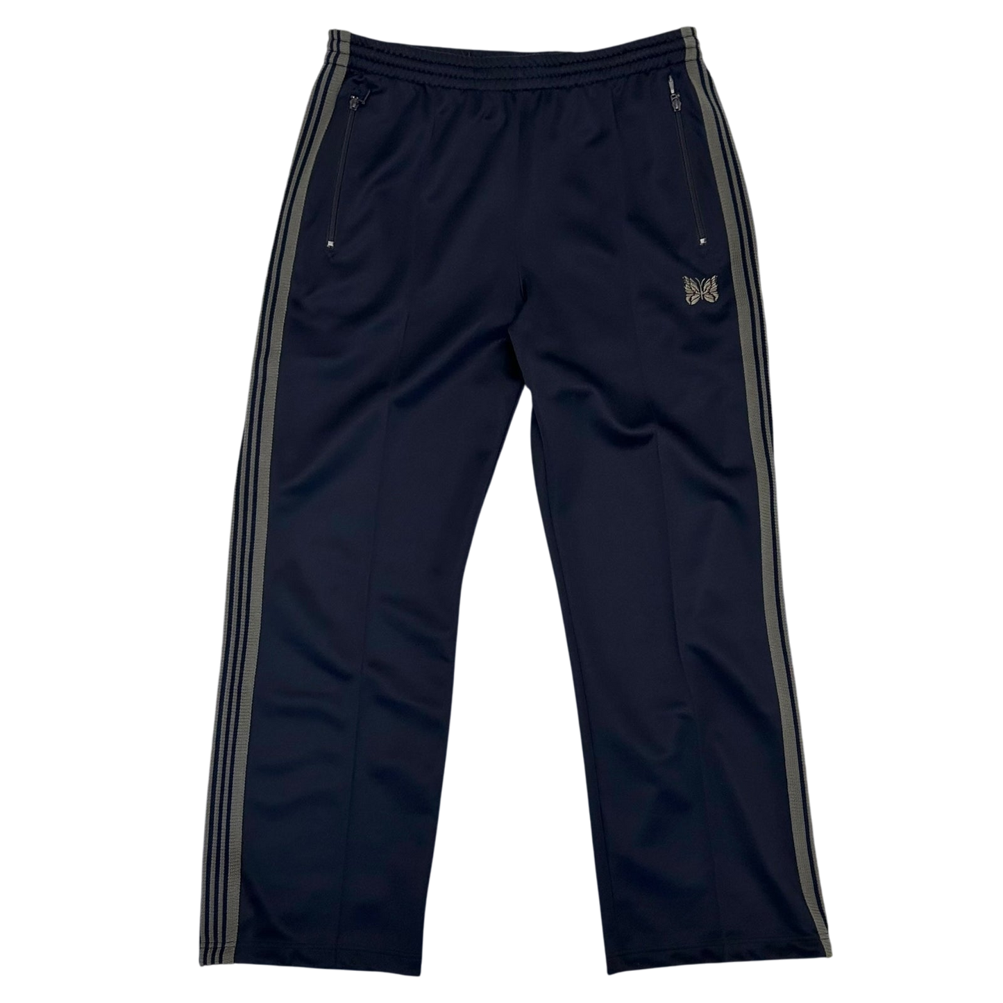 Needles Poly Smooth Track Pants Navy/Grey (Size L)