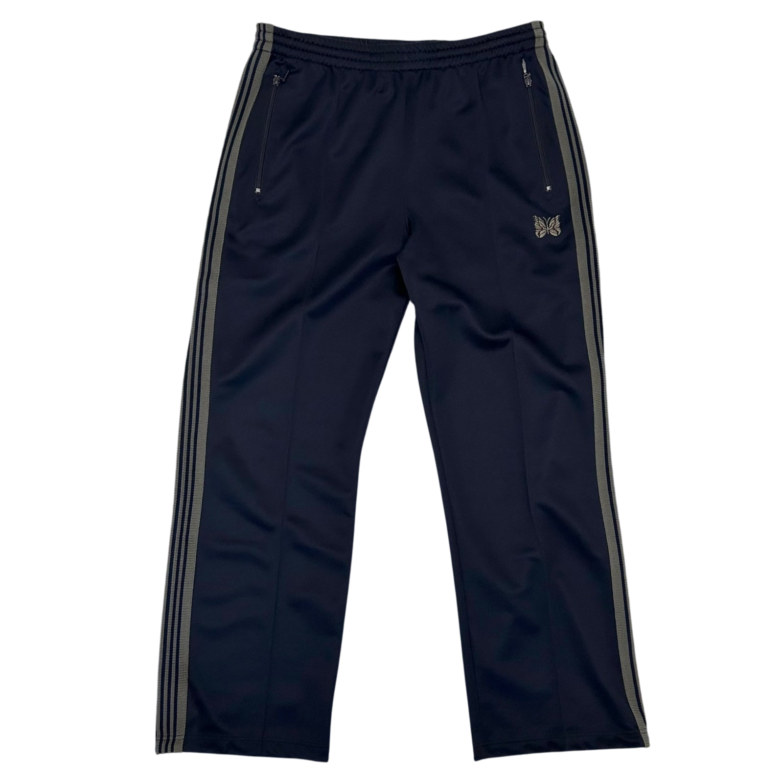 Needles Poly Smooth Track Pants Navy/Grey (Size L)