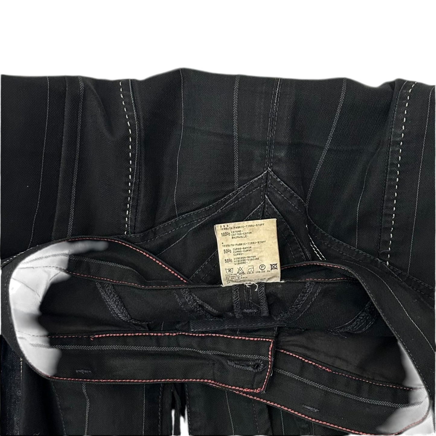 2000s Marithe Francois Girbaud Pinstripe Mermaid Skirt Black (Fits 30)