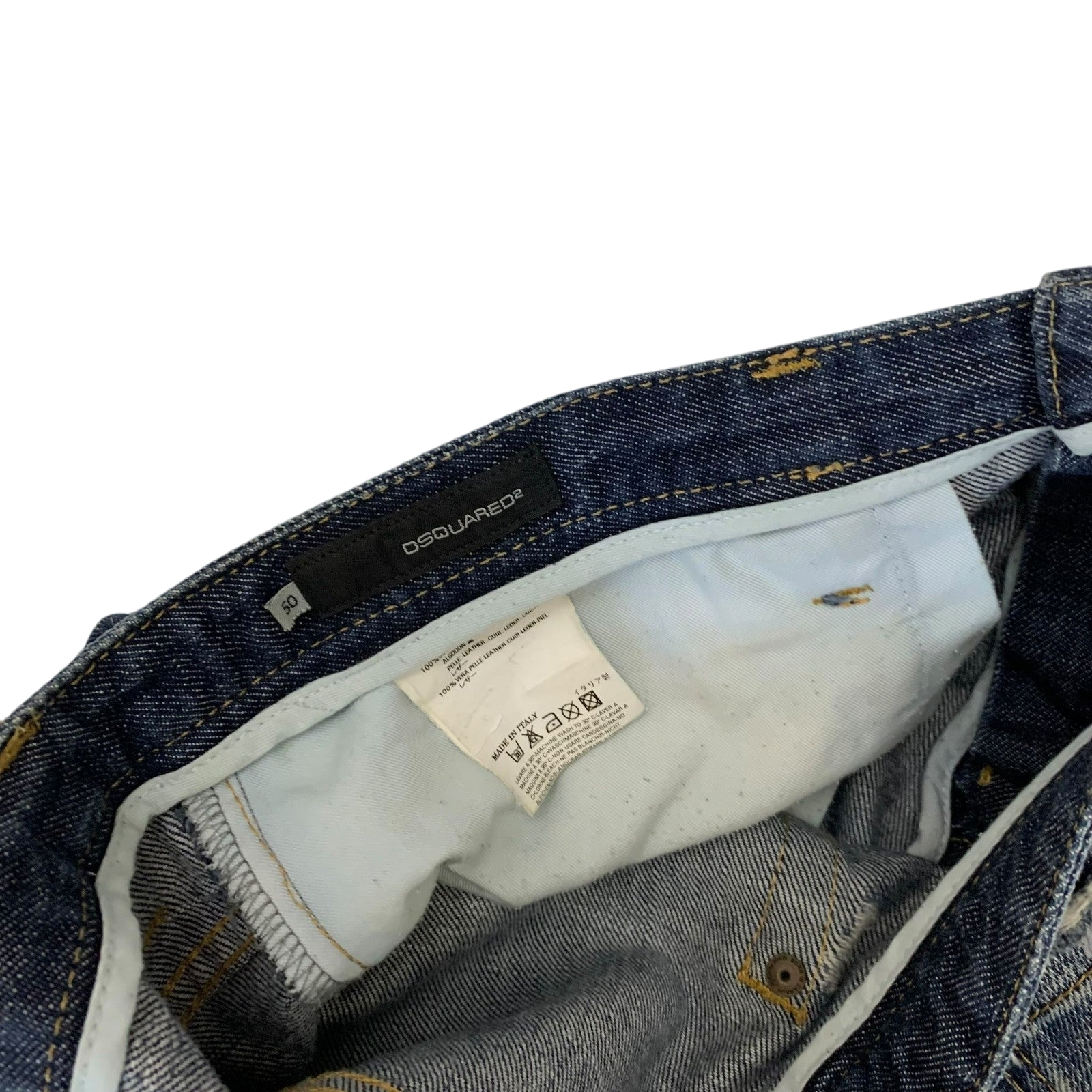 Dsquared 2000s Cup Series Patch Jeans (Size 32”)