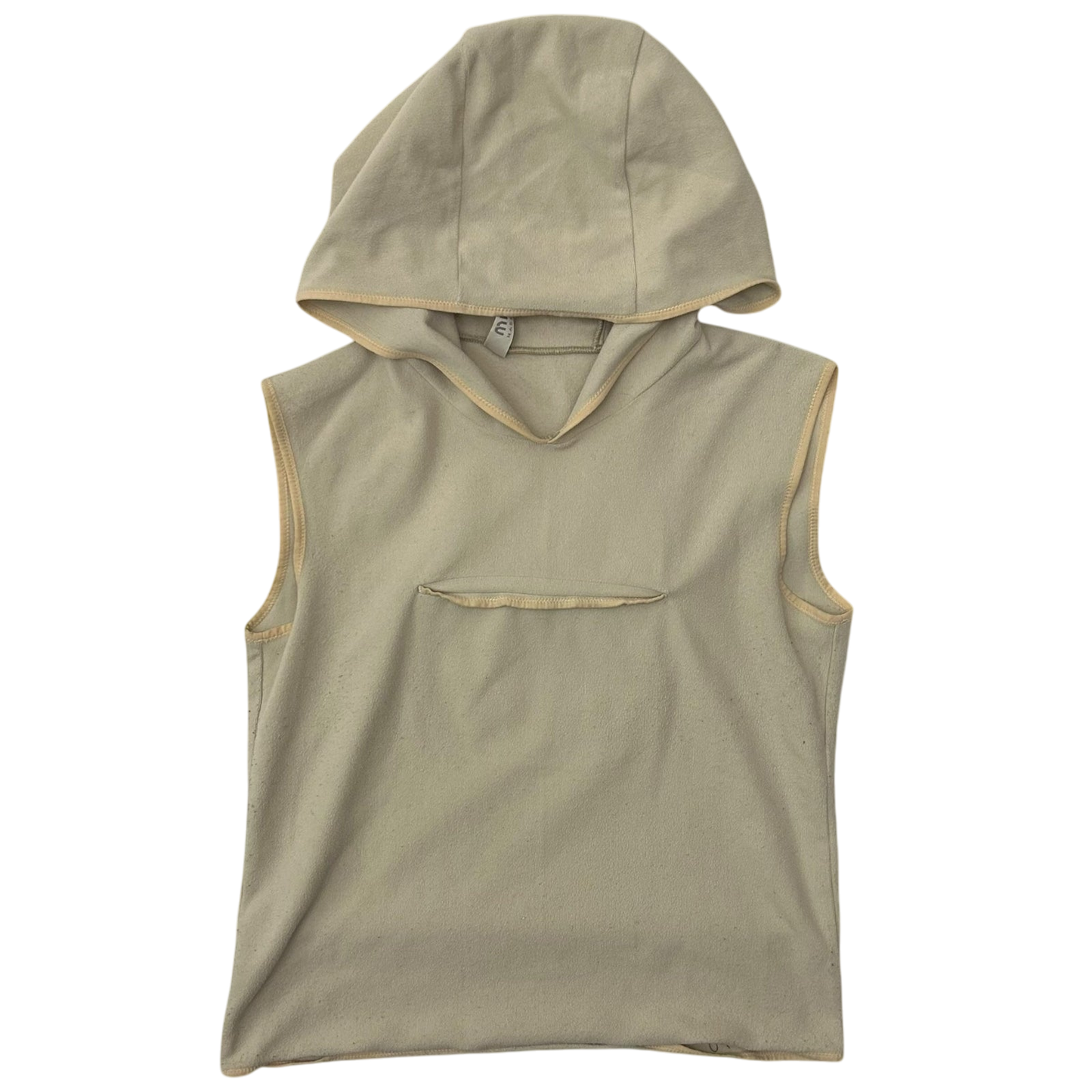 Vintage Miu Miu Hooded Sleeveless Top Beige (Size S Womens)