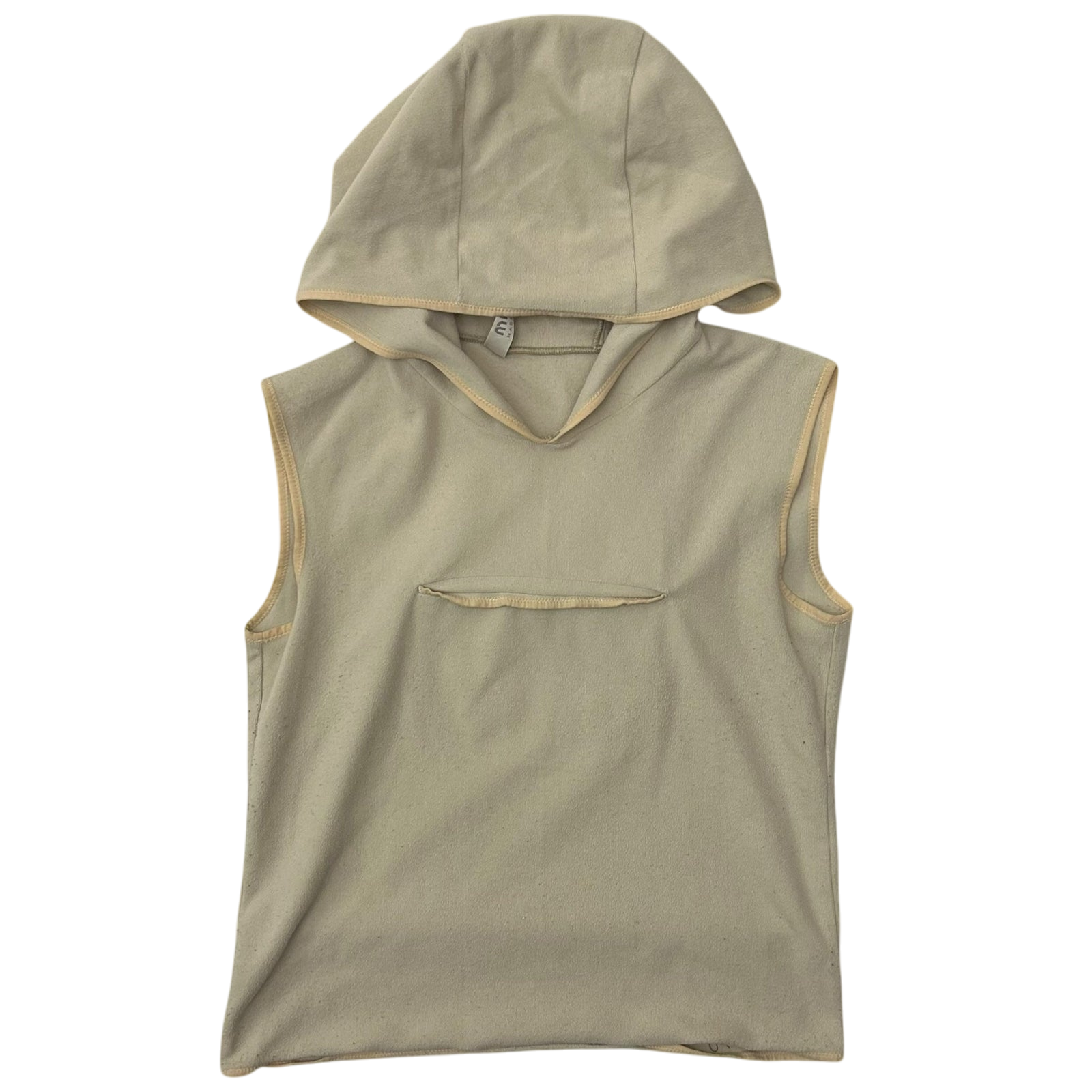 Vintage Miu Miu Hooded Sleeveless Top Beige (Size S Womens)