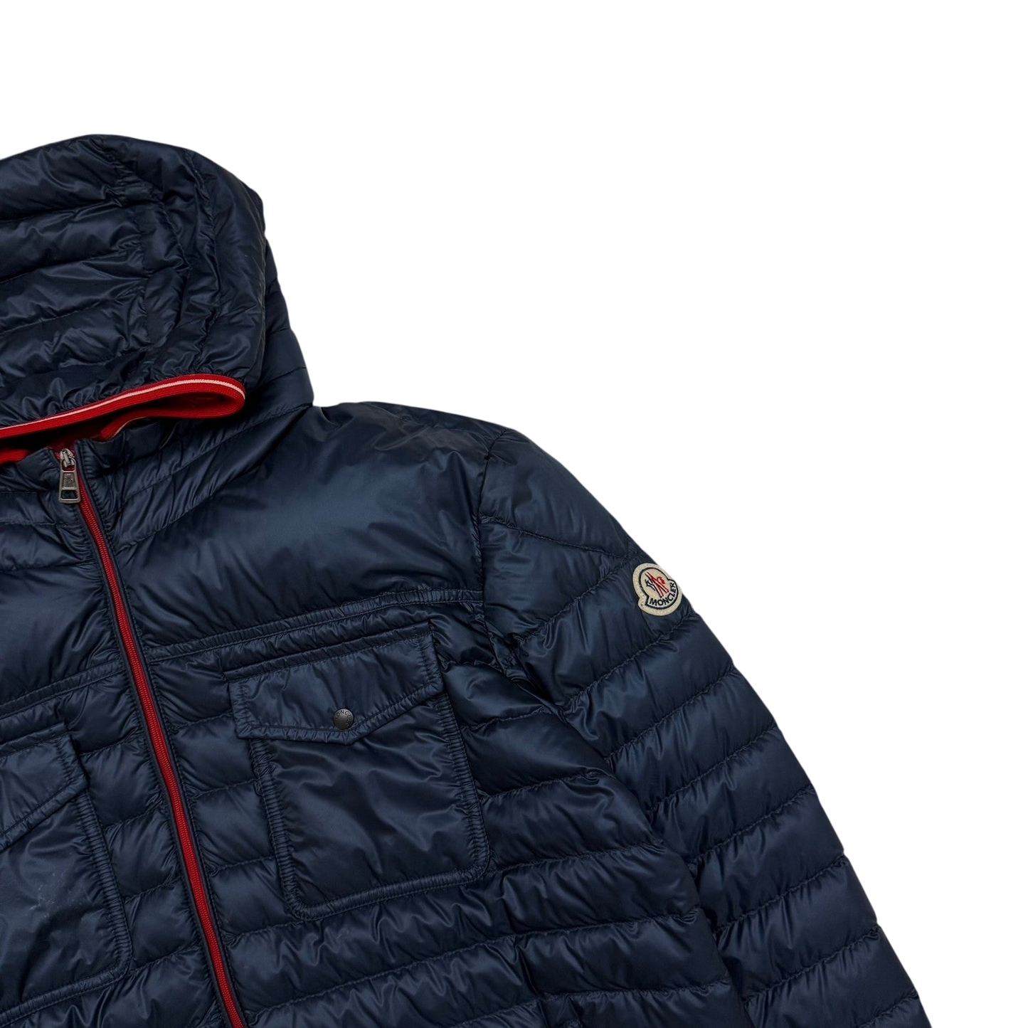 Moncler Clovis Hooded Down Jacket Navy (Fits M-L)