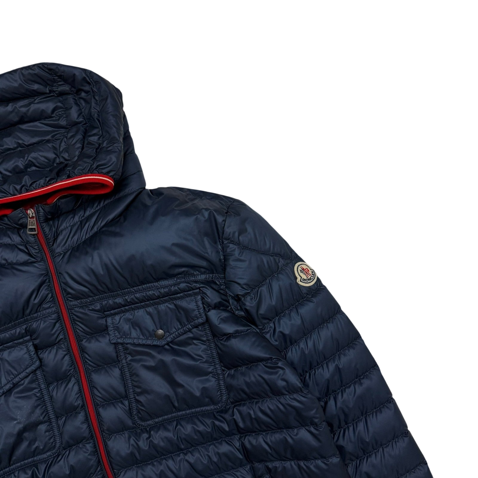 Moncler Clovis Hooded Down Jacket Navy (Fits M-L)