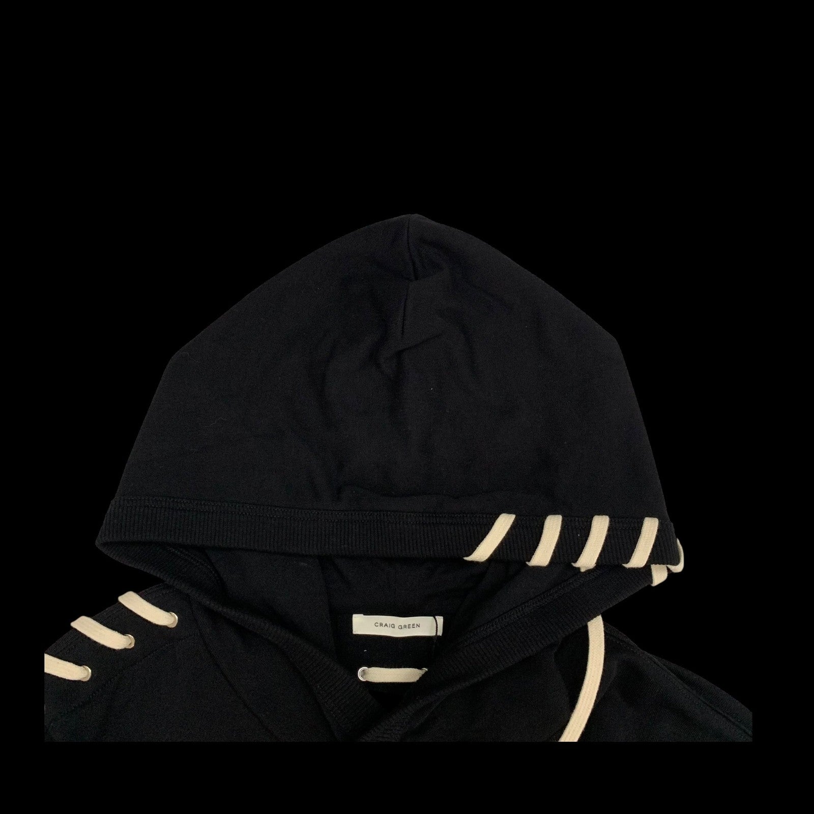Craig Green Lace-up Detailing Hoodie Black (Fits L-XL)