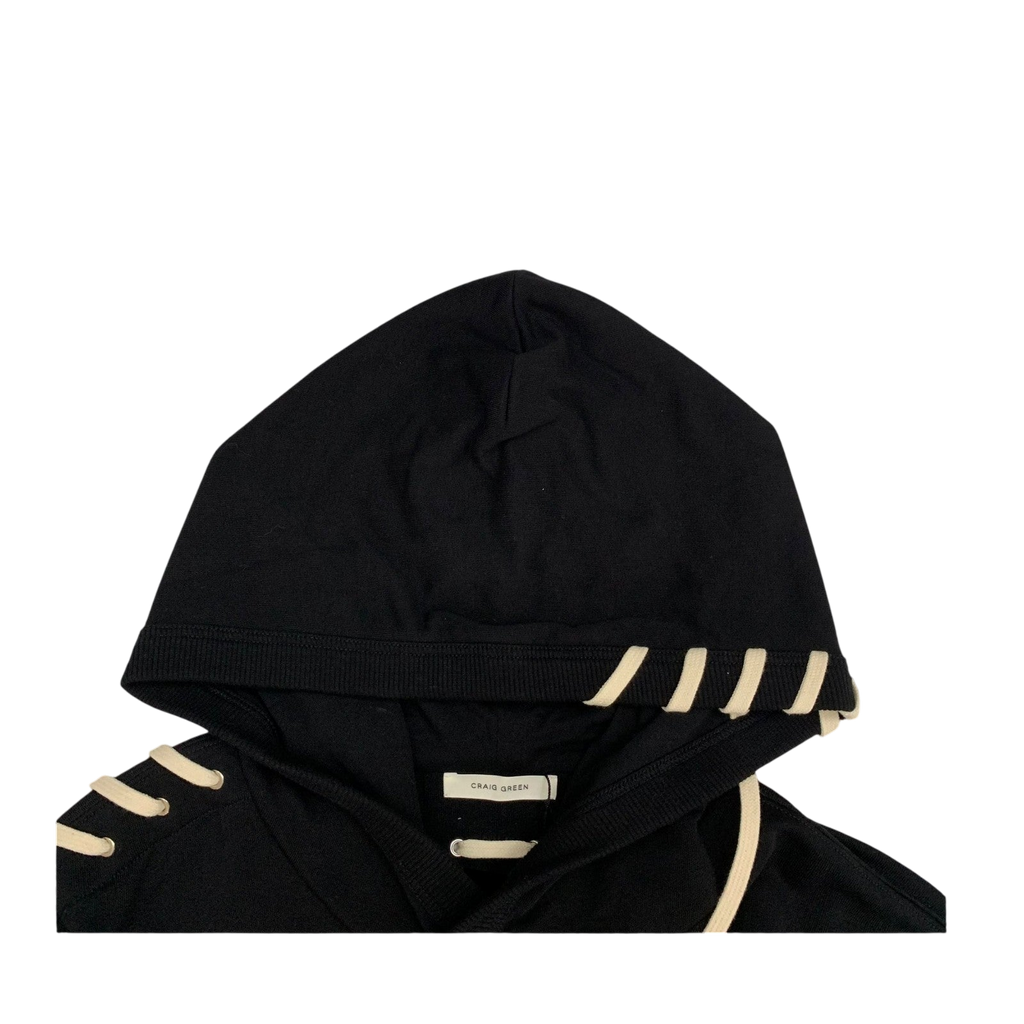 Craig Green Lace-up Detailing Hoodie Black (Fits L-XL)