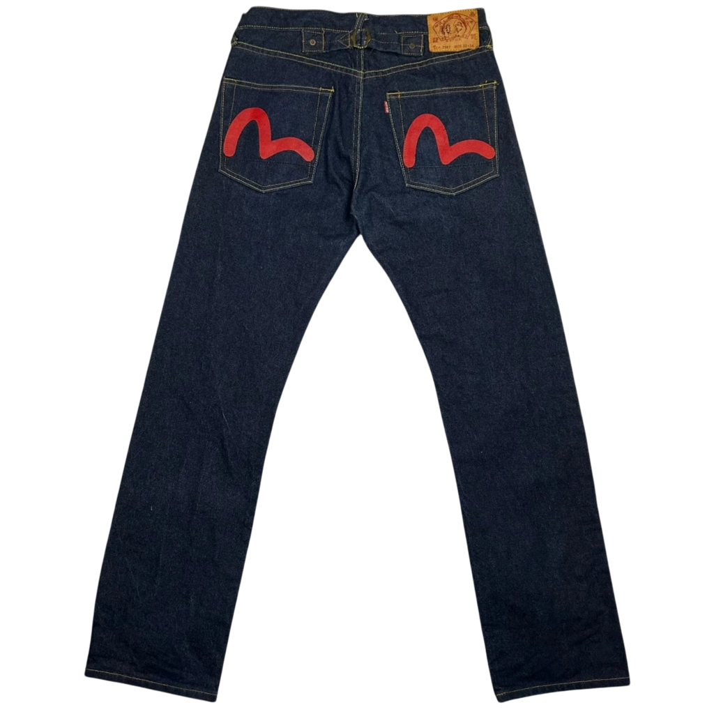 Vintage Evisu Red Daicock Logo Jeans (Fits 32")