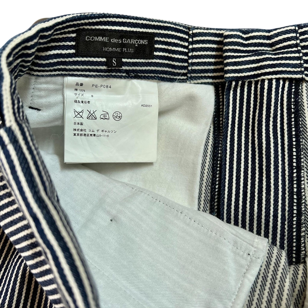 Comme Des AD2001 Garçons Homme Heavy Navy / White Pinstripe Pants (Size S)