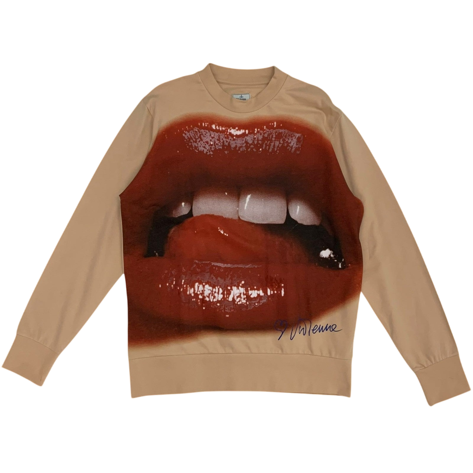 Vivienne Westwood Lip Print Sweatshirt Nude (Fits M-L)