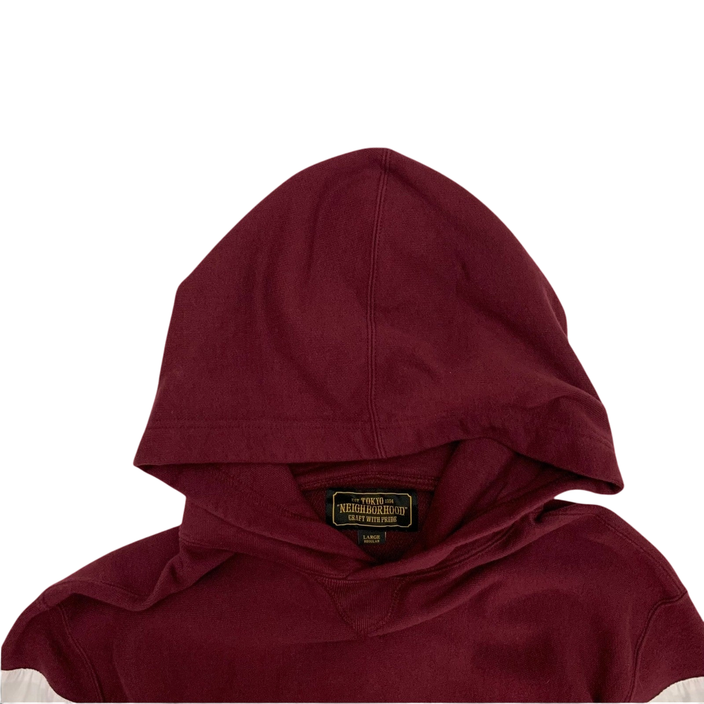 Neighbourhood AW17 Border Sleeve Pullover Hoodie Burgundy (Size L)