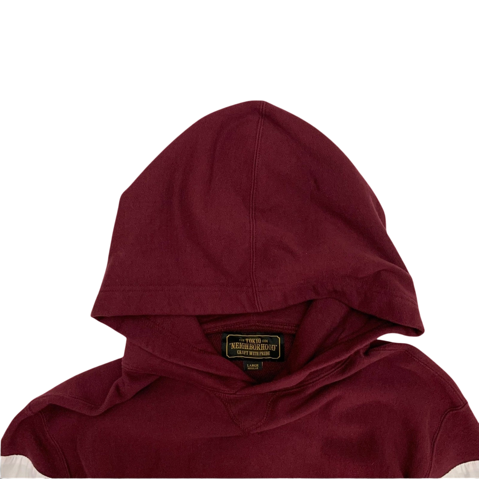 Neighbourhood AW17 Border Sleeve Pullover Hoodie Burgundy (Size L)