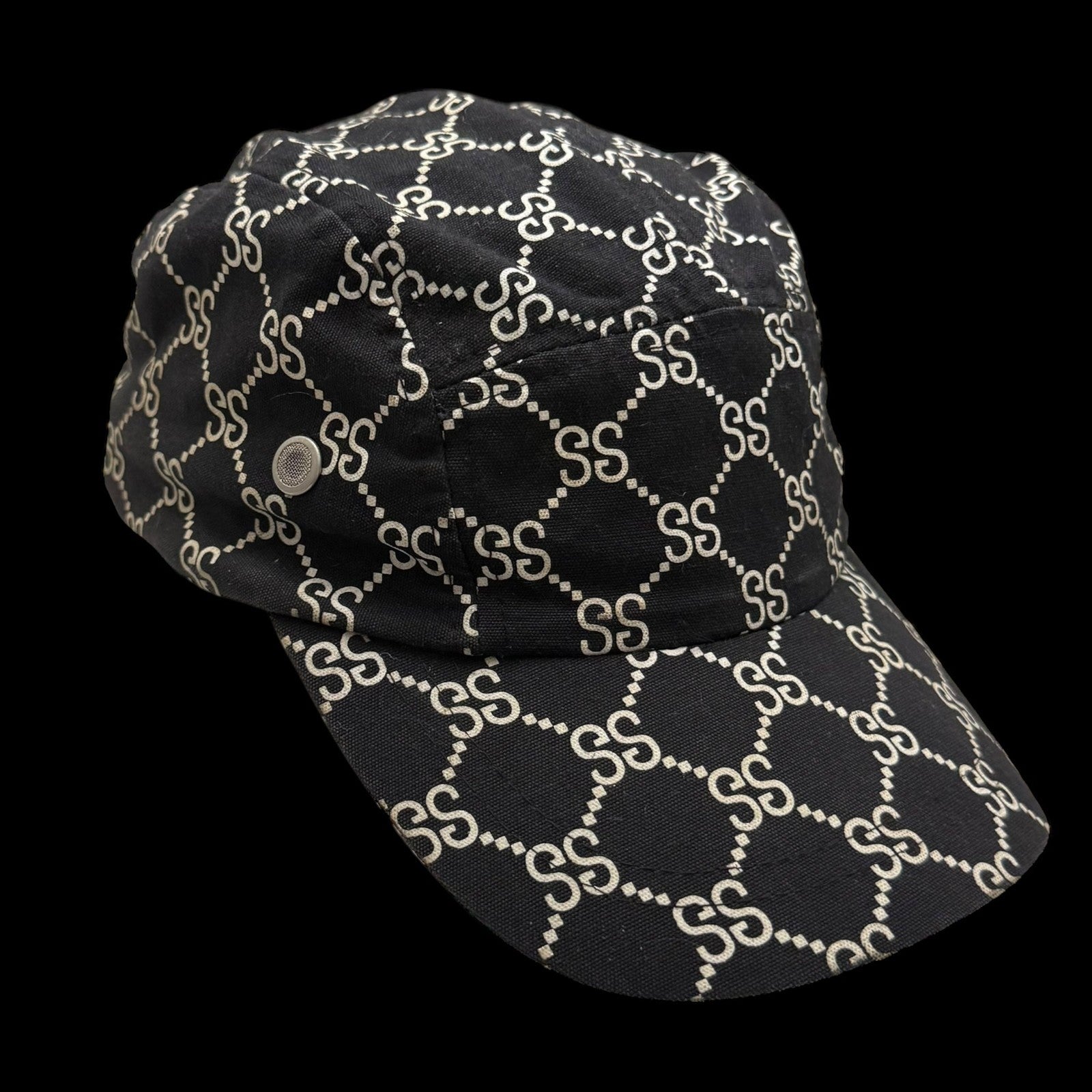 Stussy Vintage 2001 ‘Stucci’ Monogram Cap Black