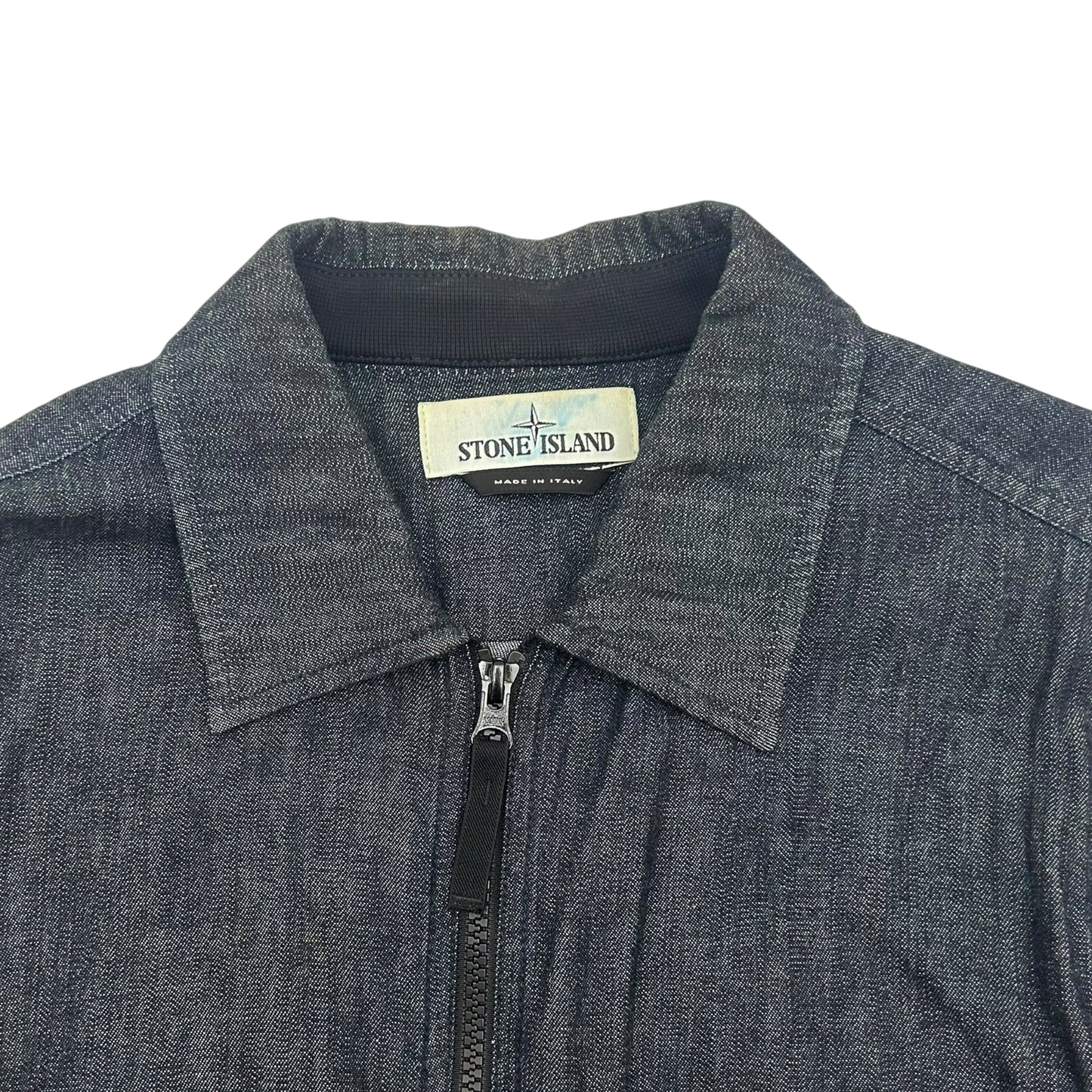 2017 Stone Island Zipped Denim Over-Shirt Navy (Fits M/L)