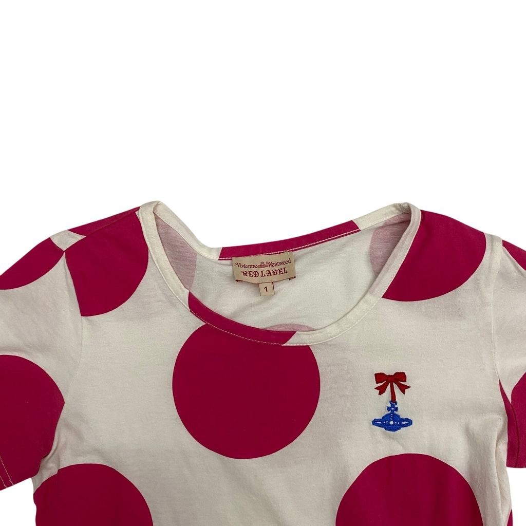 Vivienne Westwood Red Label Vintage Polka Dot T-Shirt Pink (Fits S-M Womens)