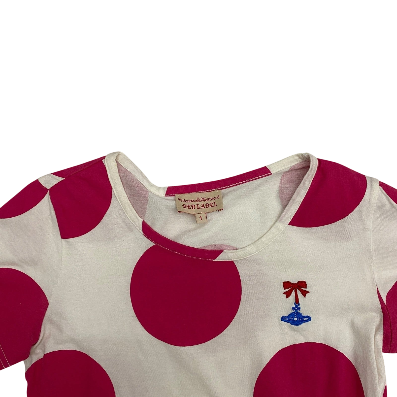Vivienne Westwood Red Label Vintage Polka Dot T-Shirt Pink (Fits S-M Womens)