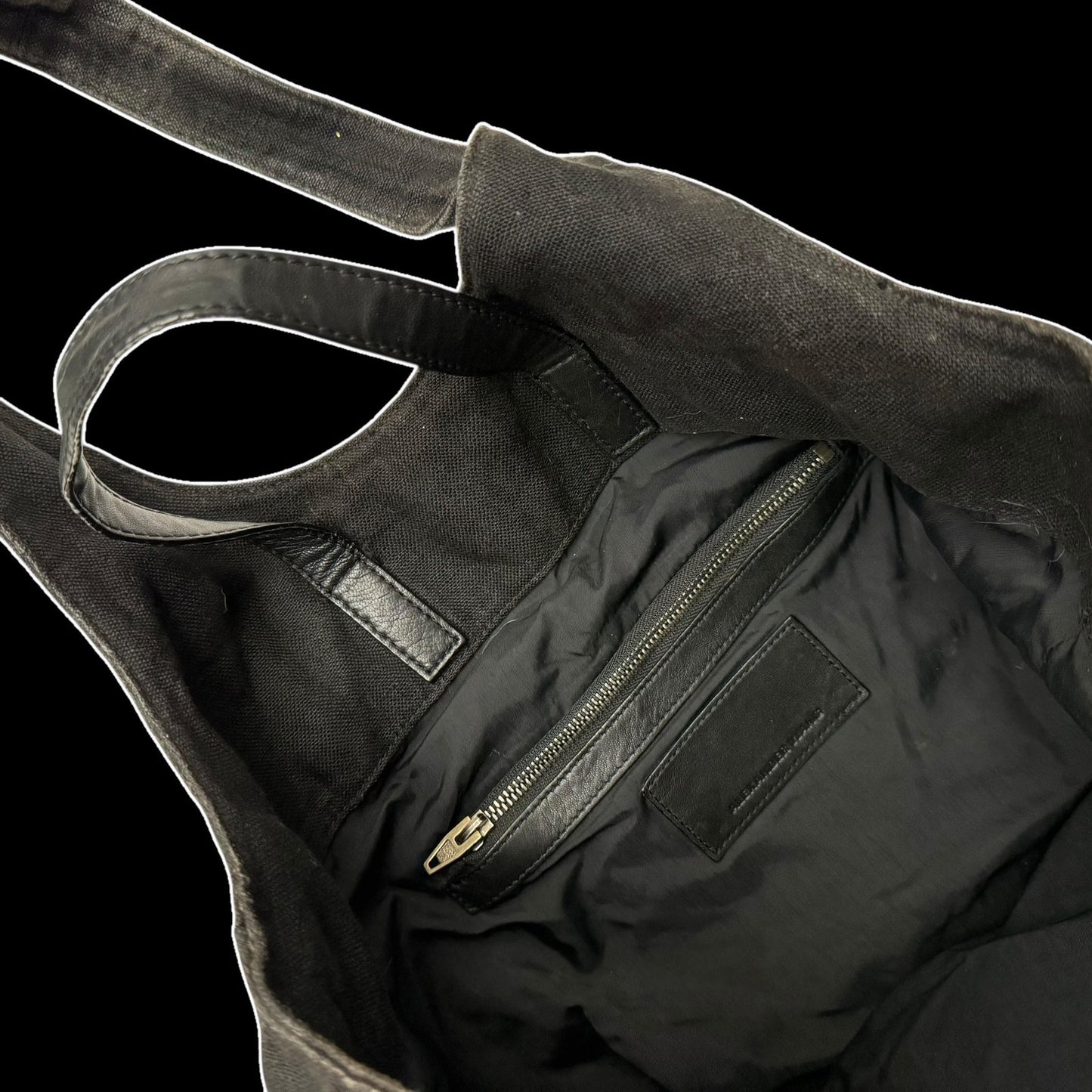 Alexander Wang SS11 Leather & Canvas Alpha Shopper Tote Bag Black