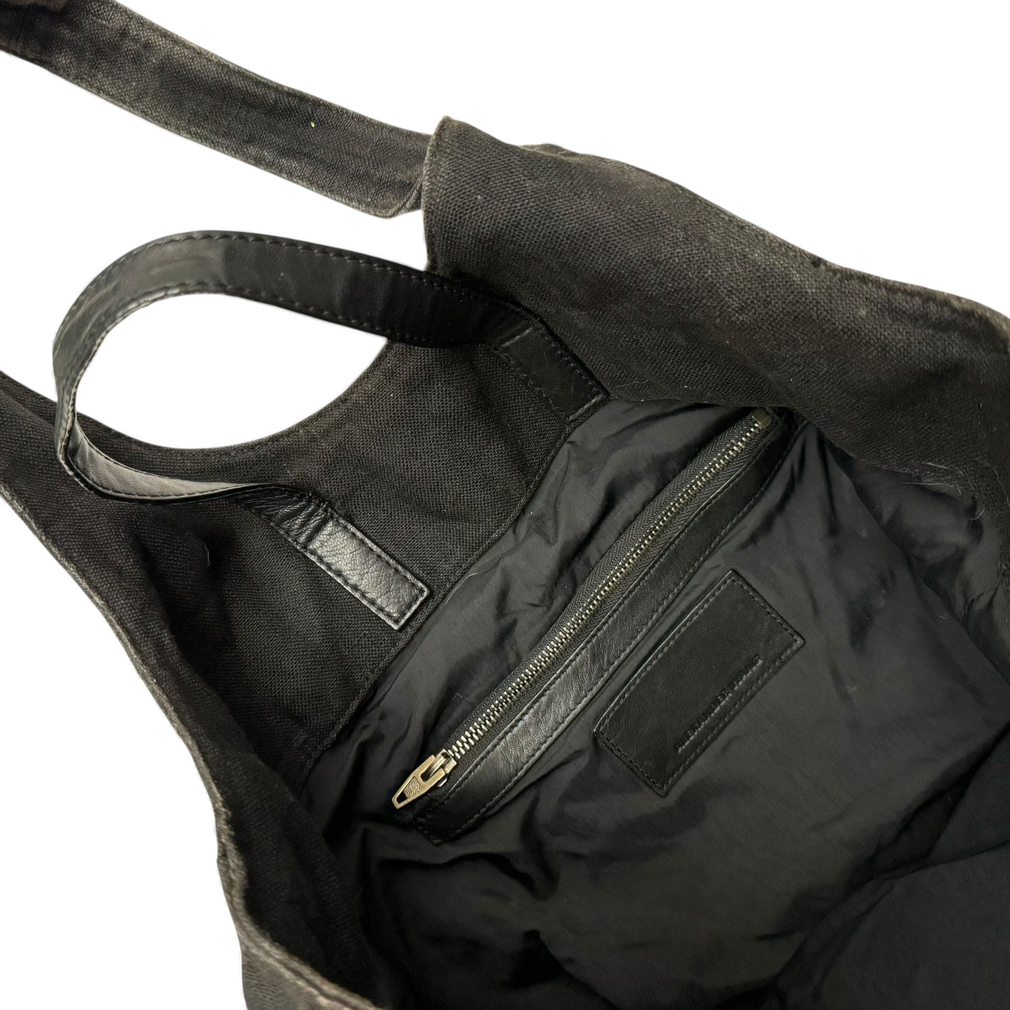 Alexander Wang SS11 Leather & Canvas Alpha Shopper Tote Bag Black