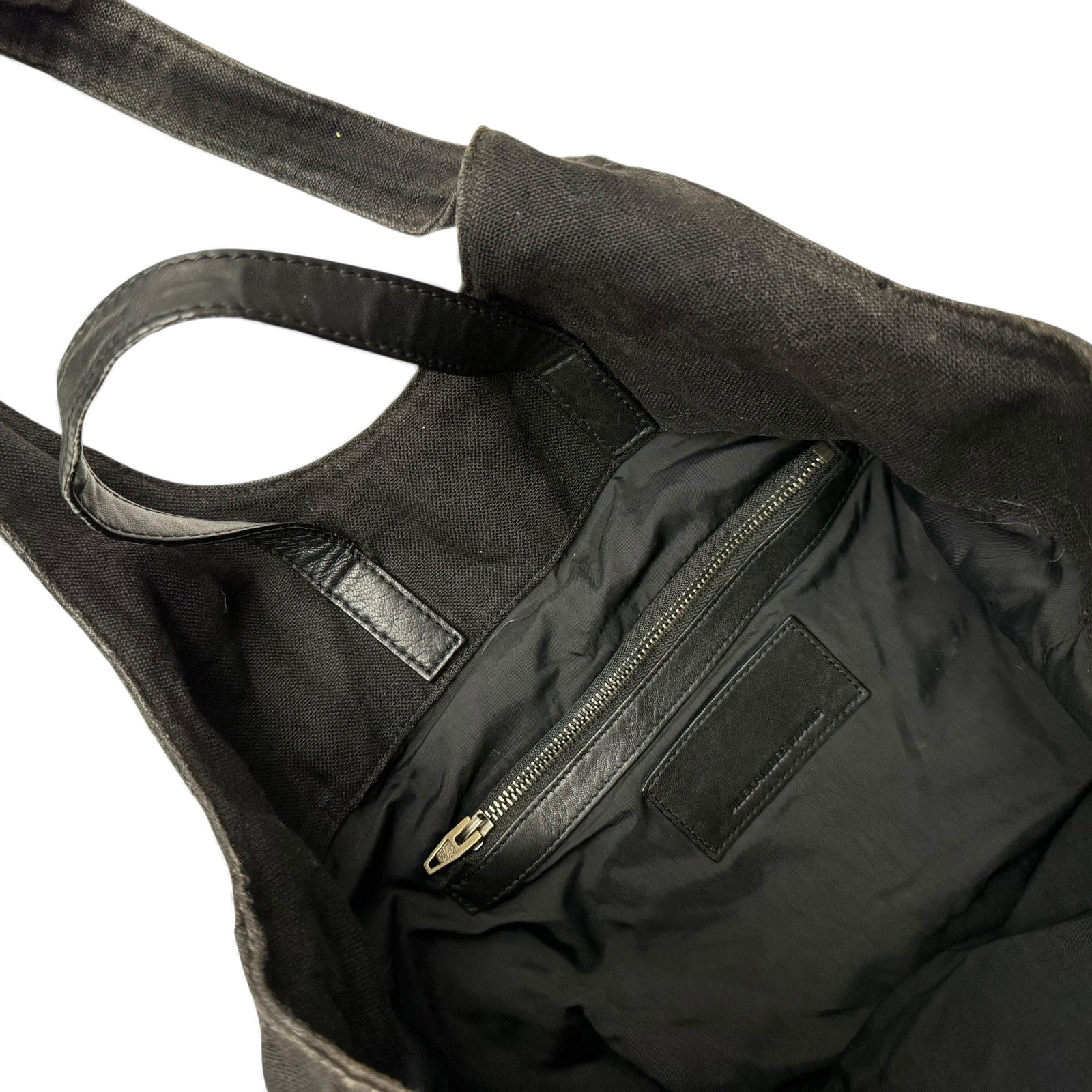 Alexander Wang SS11 Leather & Canvas Alpha Shopper Tote Bag Black