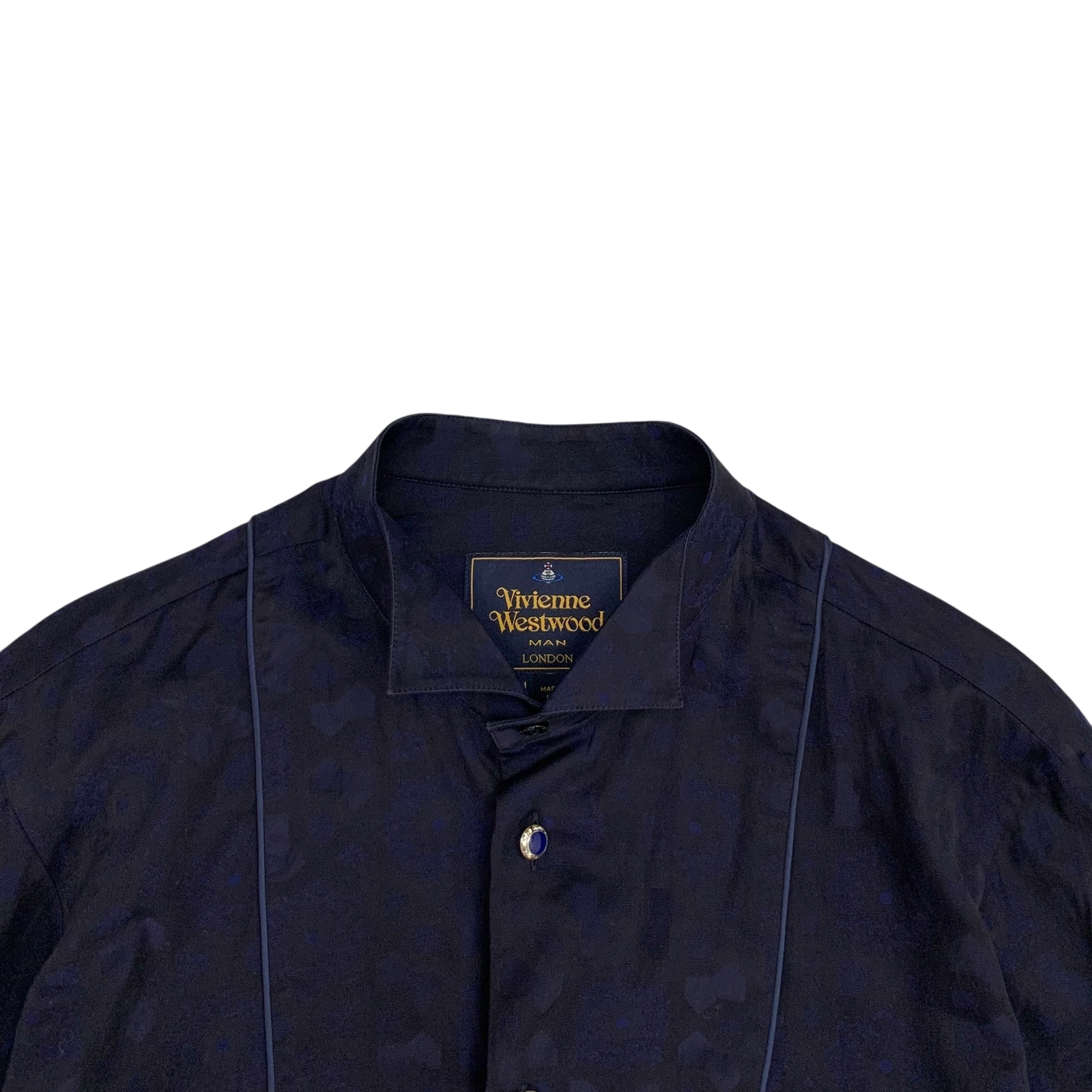 Vivienne Westwood Man Patterned Button-Up Shirt Navy (Fits M)