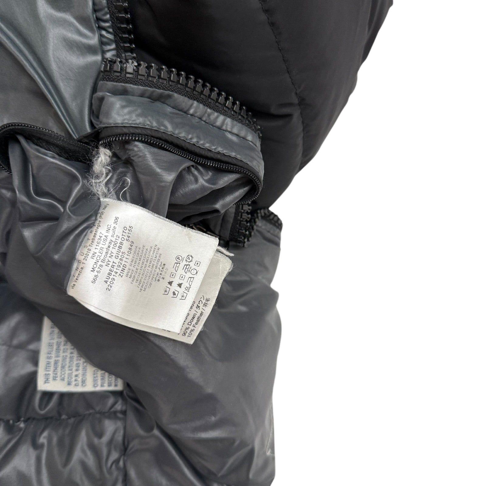 Moncler Aubert Hooded Down Jacket Matte Black (fits M)