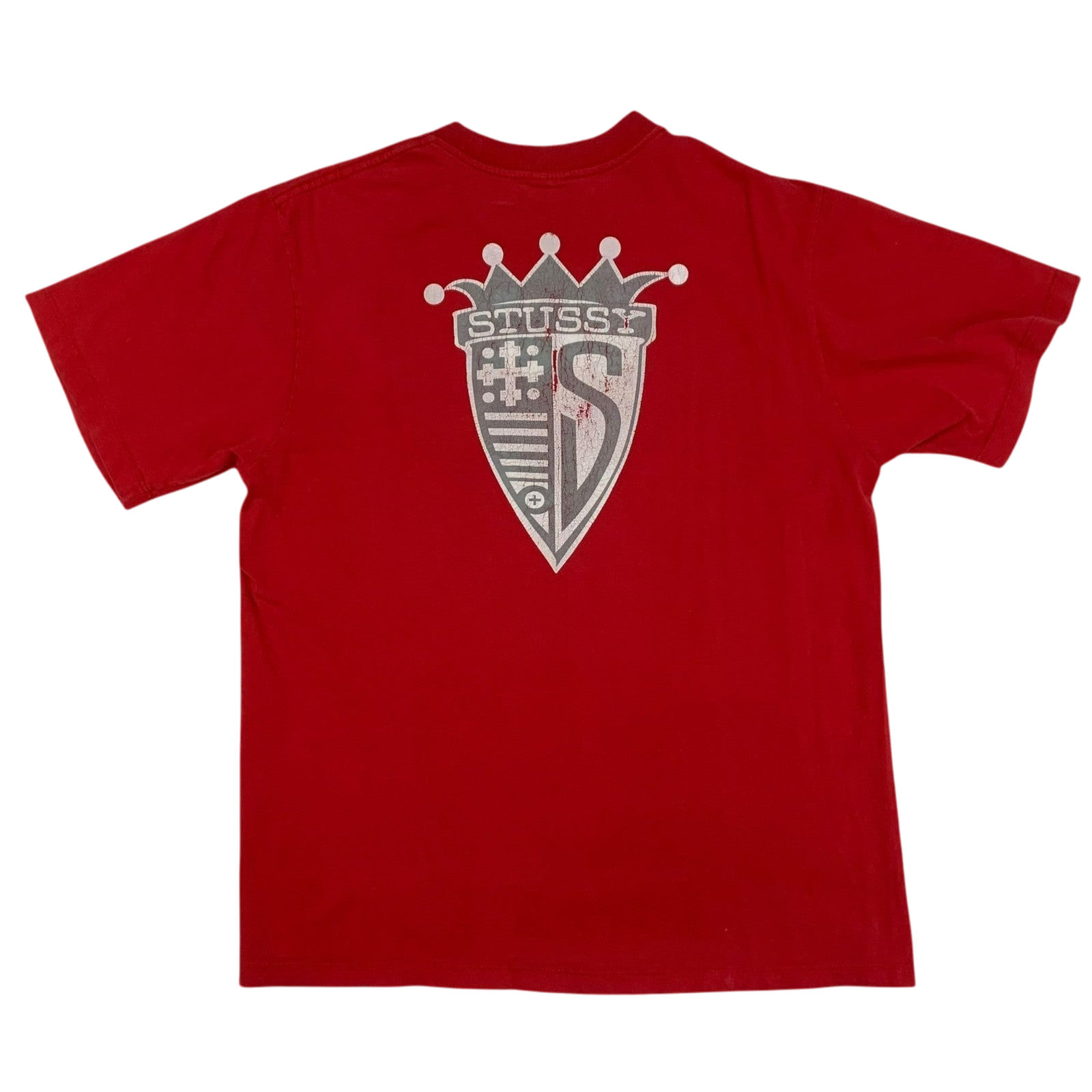 Stussy Vintage 90s No. 4 Logo T-Shirt Red (Made in USA) Fits S-M)
