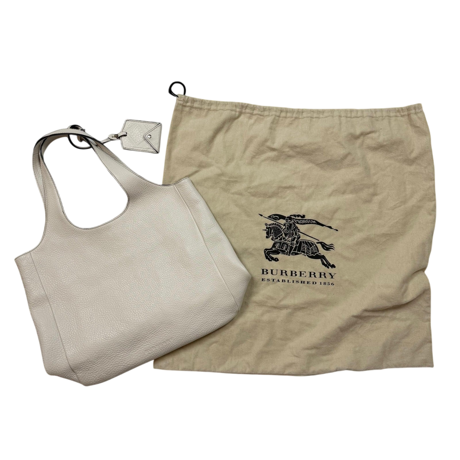 Burberry Grainy Leather Shoulder Bag Cream