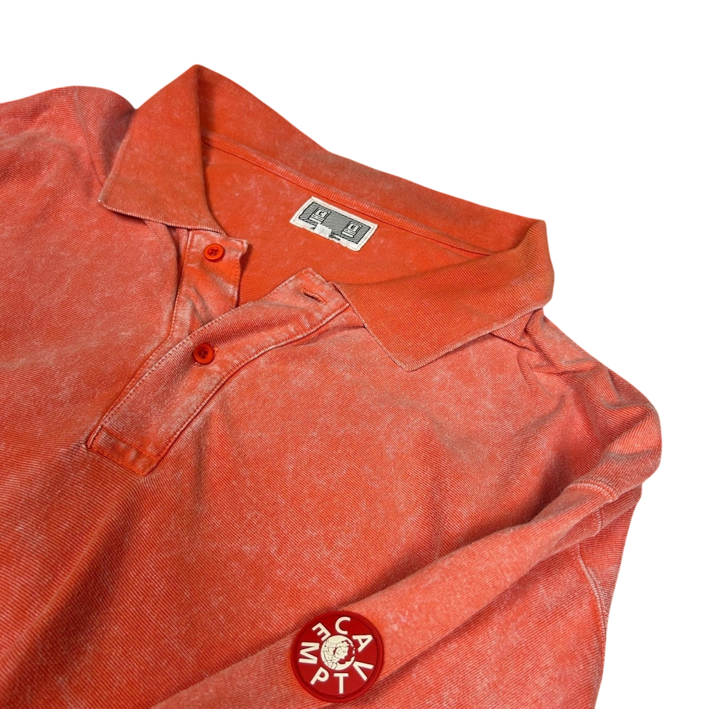 Cav Empt Bleached Ribbed Long Sleeve Polo Shirt (Size M)