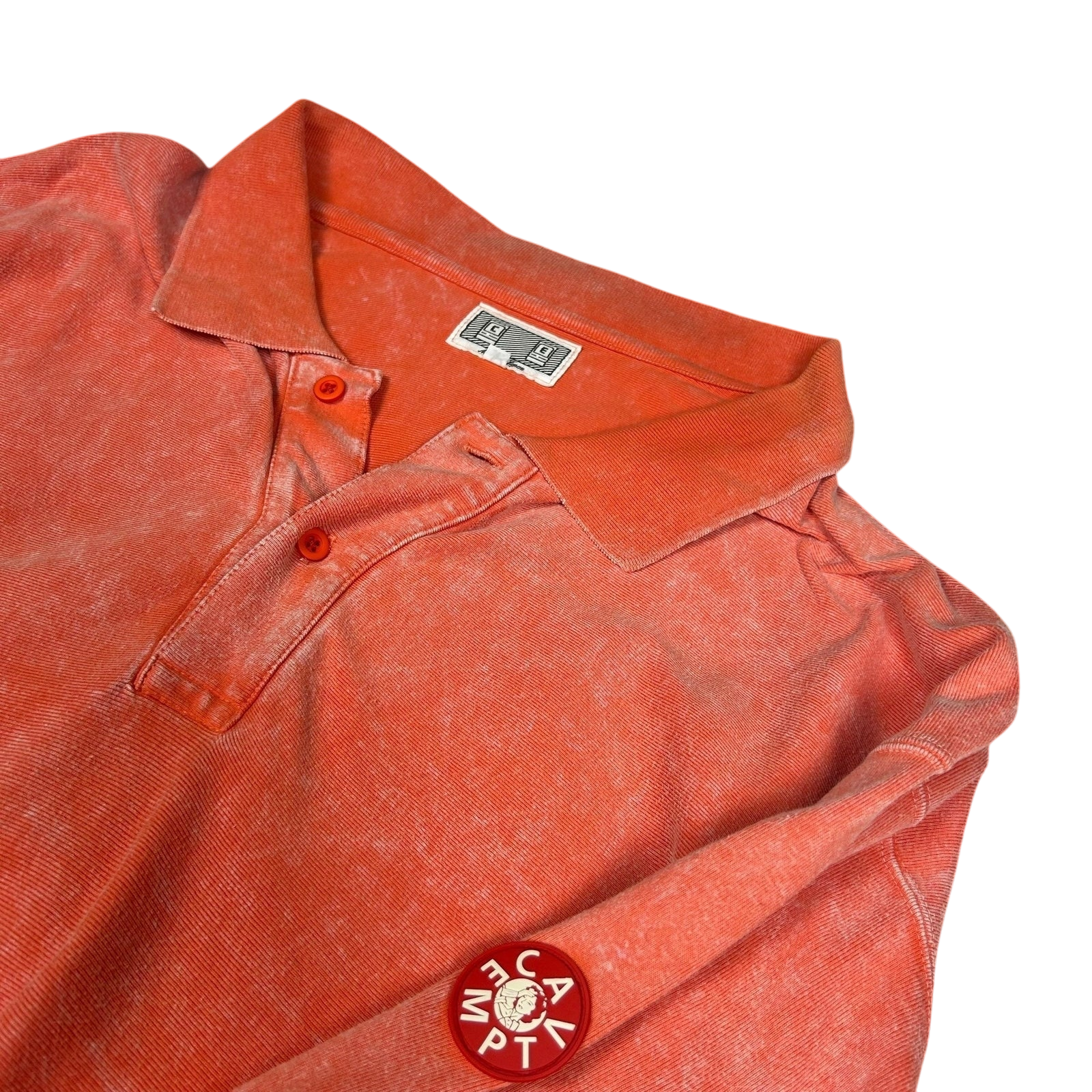 Cav Empt Bleached Ribbed Long Sleeve Polo Shirt (Size M)