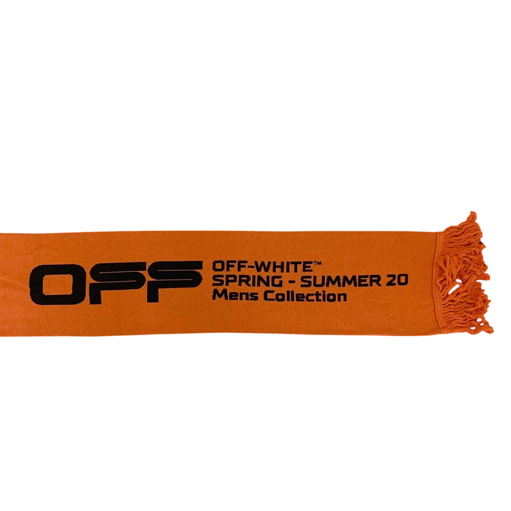 Off-White SS20 Logo Jacquard Knitted Scarf Orange