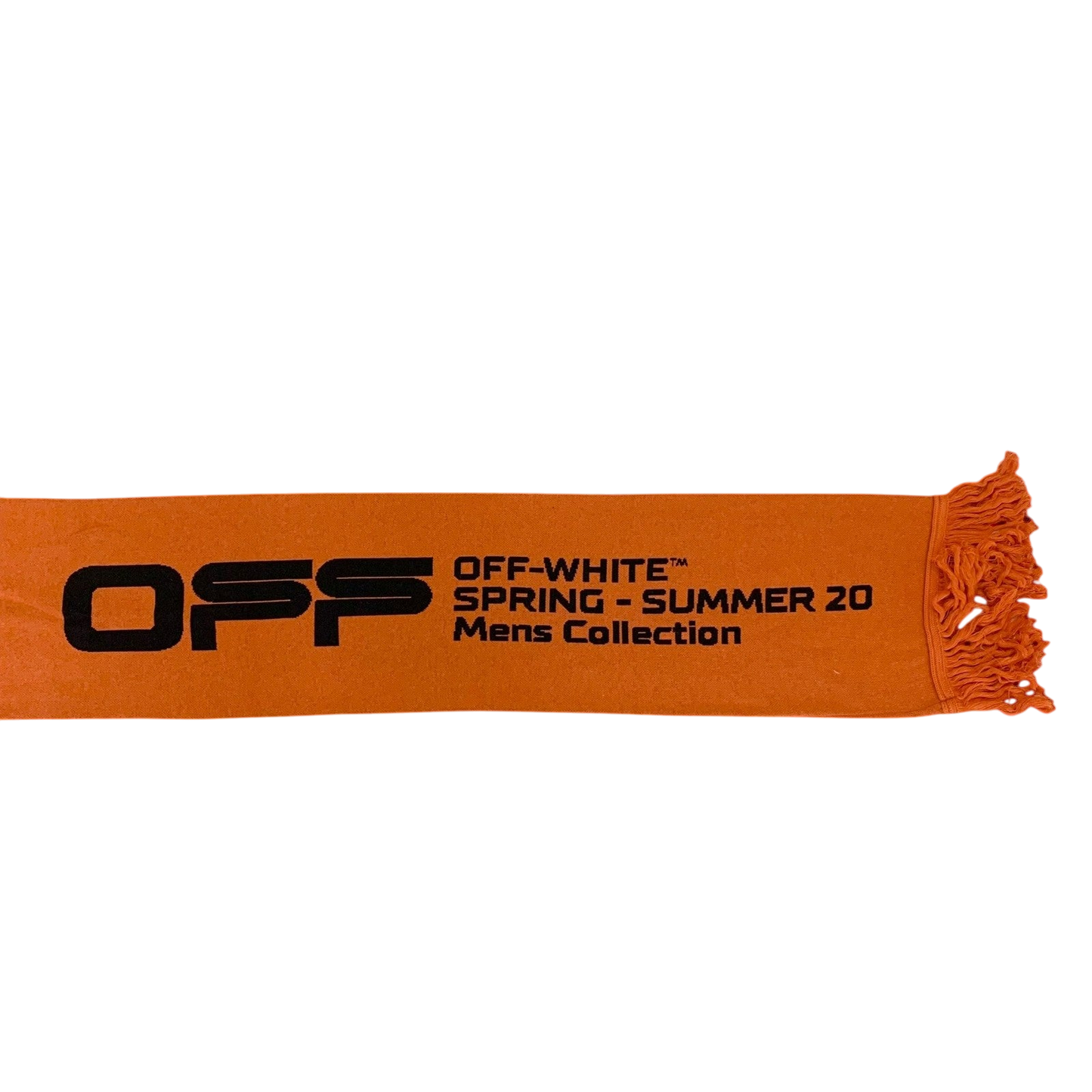 Off-White SS20 Logo Jacquard Knitted Scarf Orange