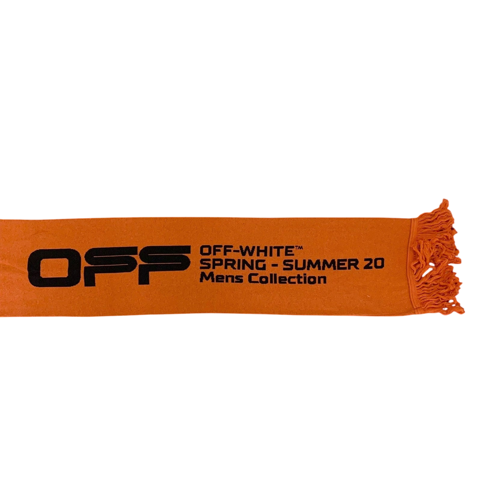 Off-White SS20 Logo Jacquard Knitted Scarf Orange