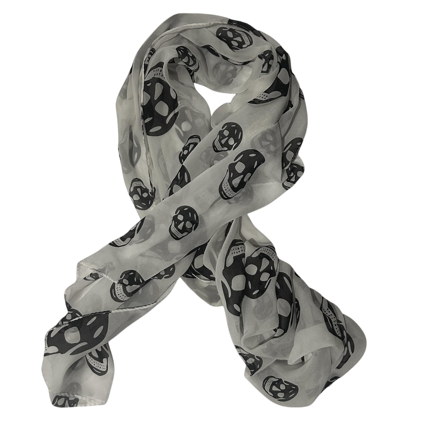 Alexander McQueen Silk All-Over Skull Print Scarf