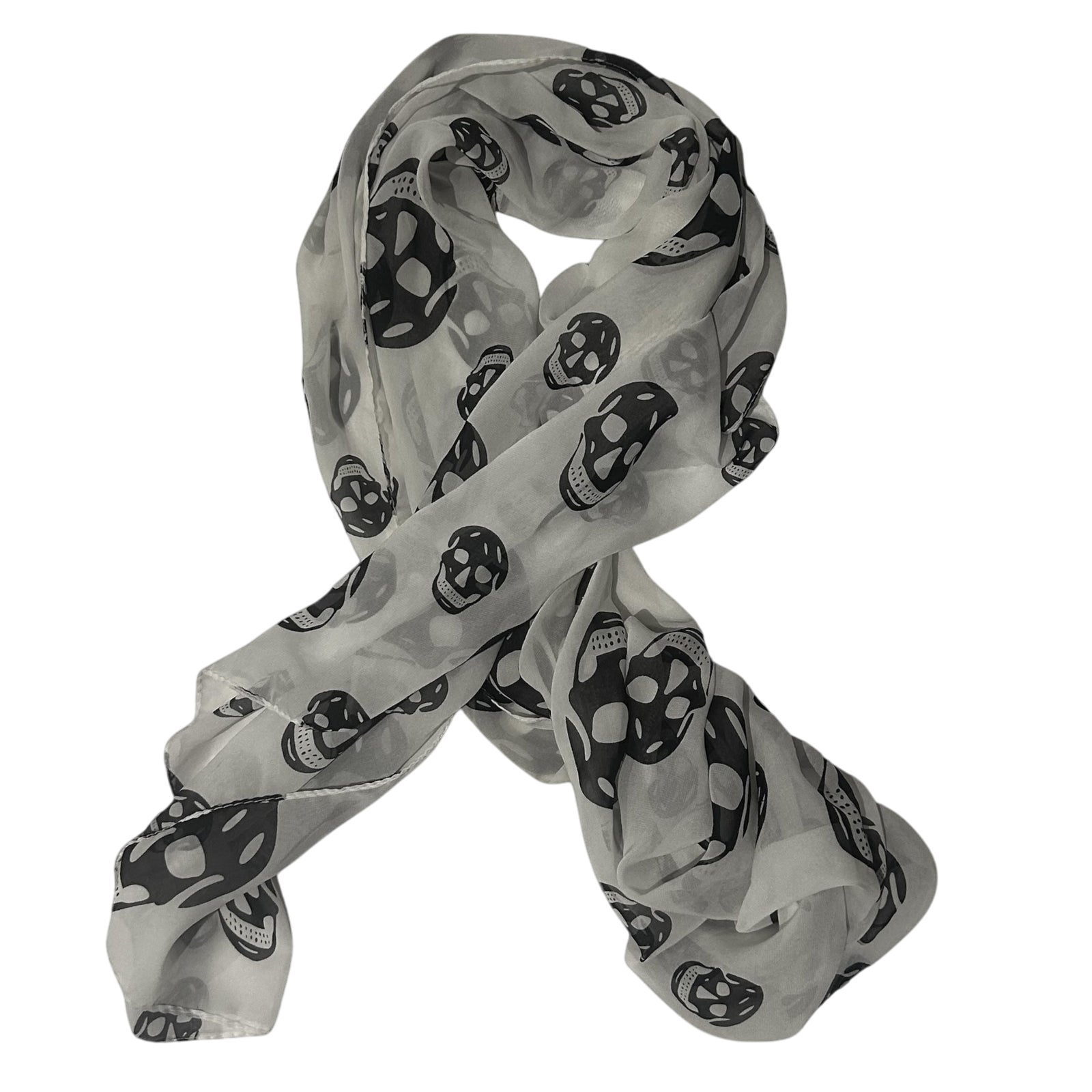 Alexander McQueen Silk All-Over Skull Print Scarf