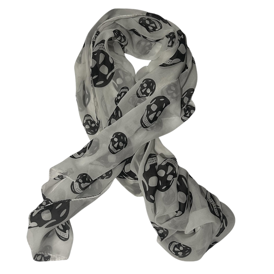 Alexander McQueen Silk All-Over Skull Print Scarf