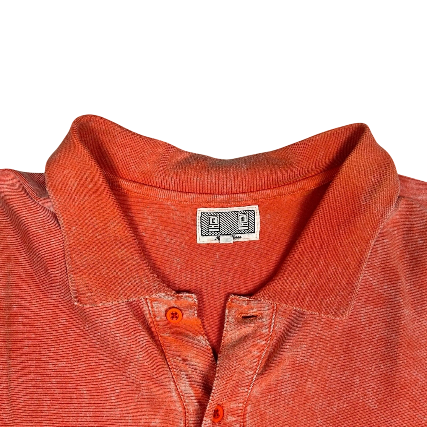 Cav Empt Bleached Ribbed Long Sleeve Polo Shirt (Size M)