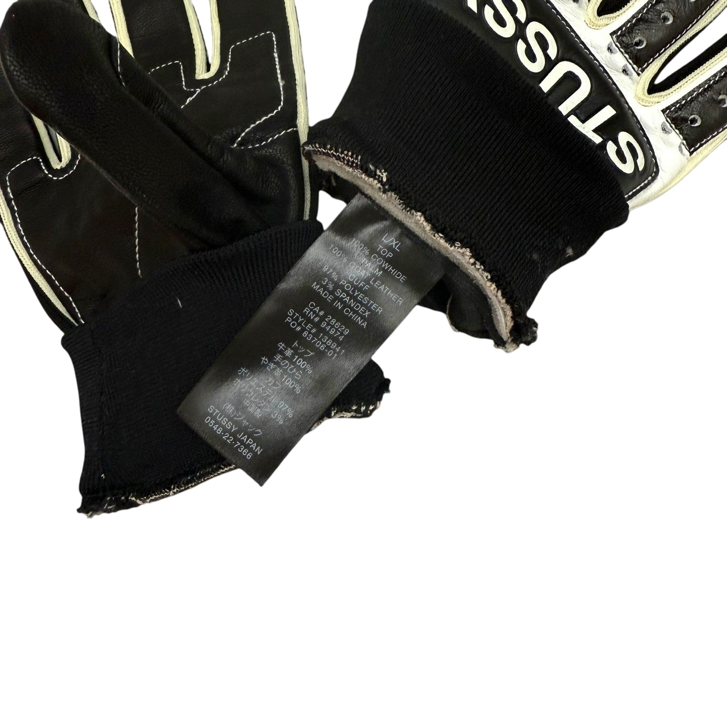 Stussy Leather Biker Gloves (Size L-XL)