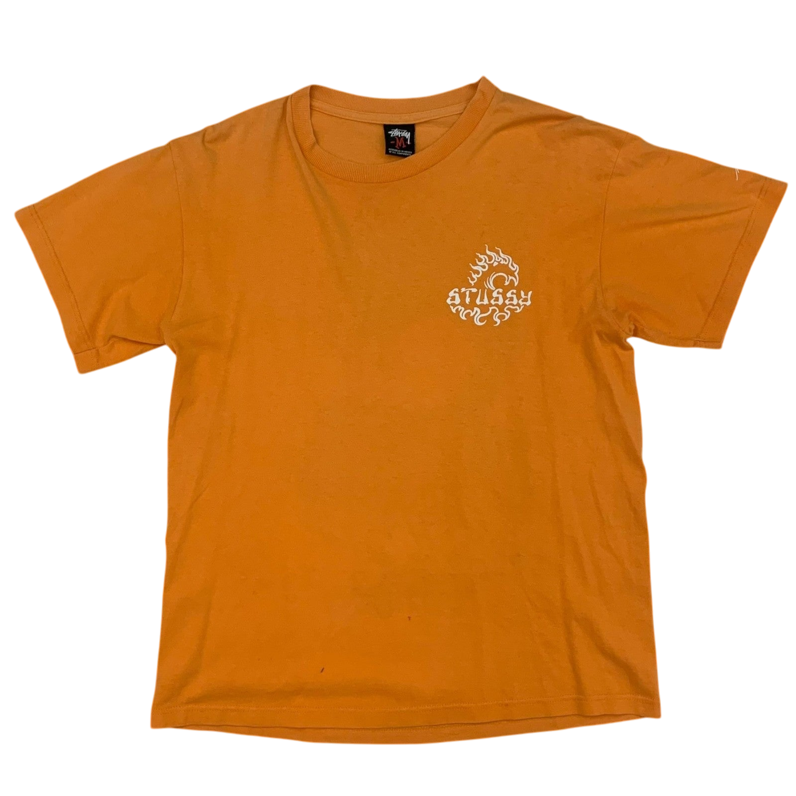 Stussy Vintage 00s ‘Inferno Wave’ T-Shirt Orange (Size M)