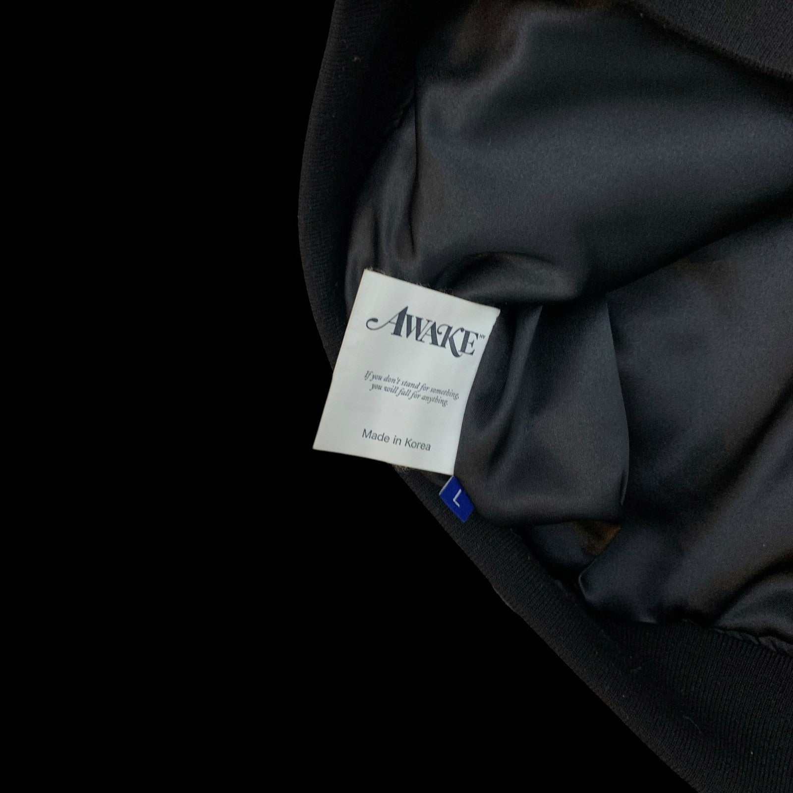Awake NY Chenille Patch Corduroy Logo Jacket Black/White (Size L)