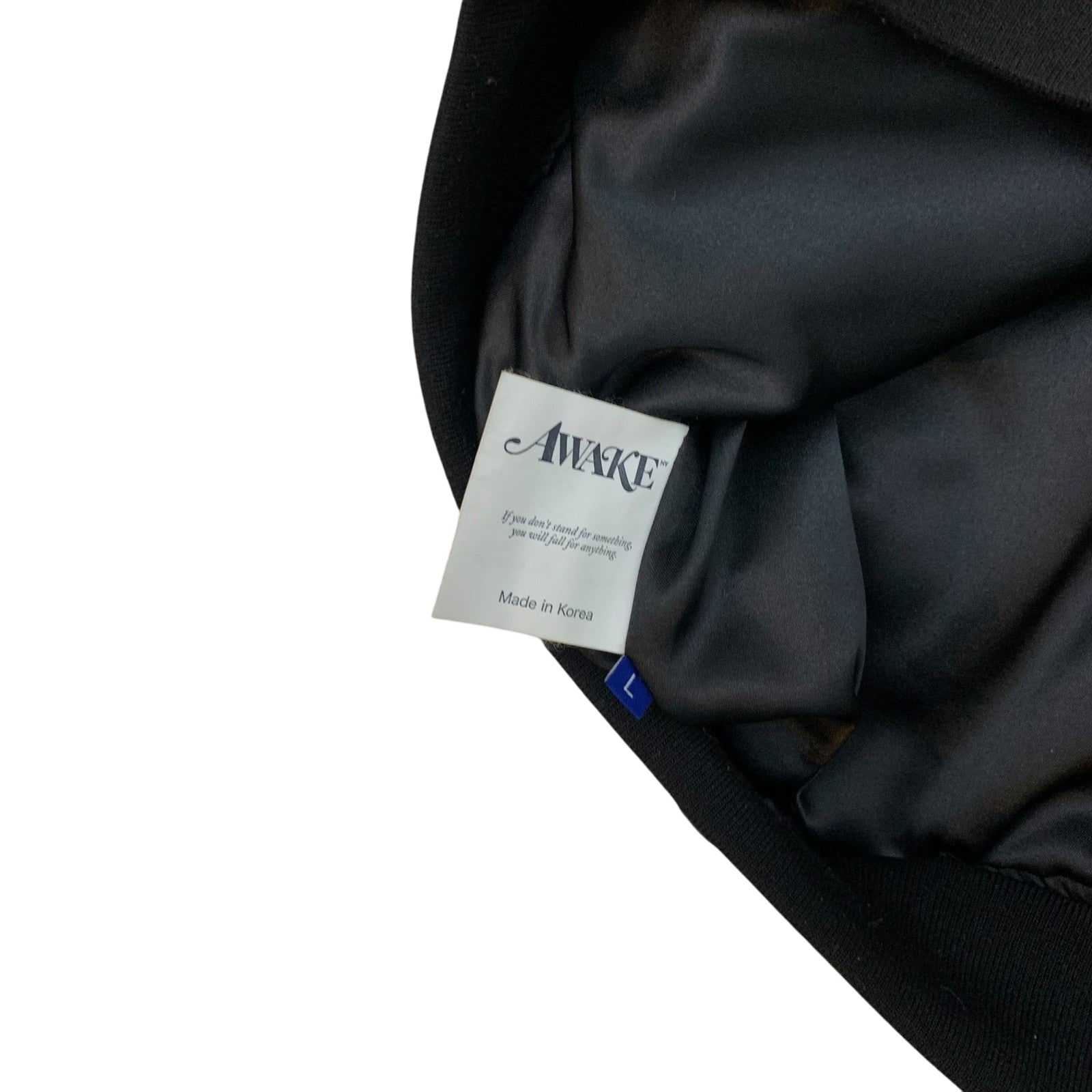 Awake NY Chenille Patch Corduroy Logo Jacket Black/White (Size L)