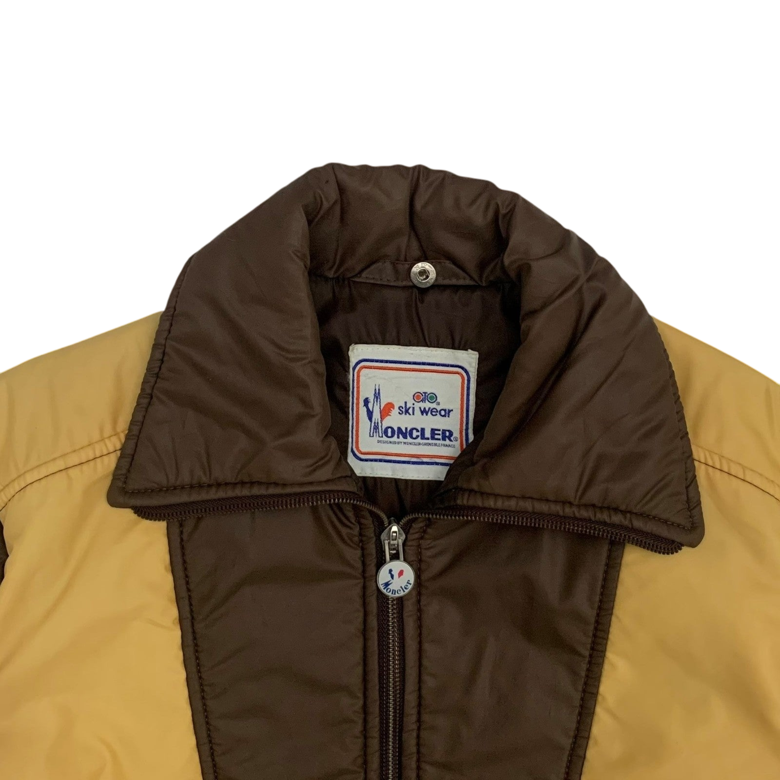 Moncler Vintage Ski Wear Jacket Brown / Yellow (Size L Womens)