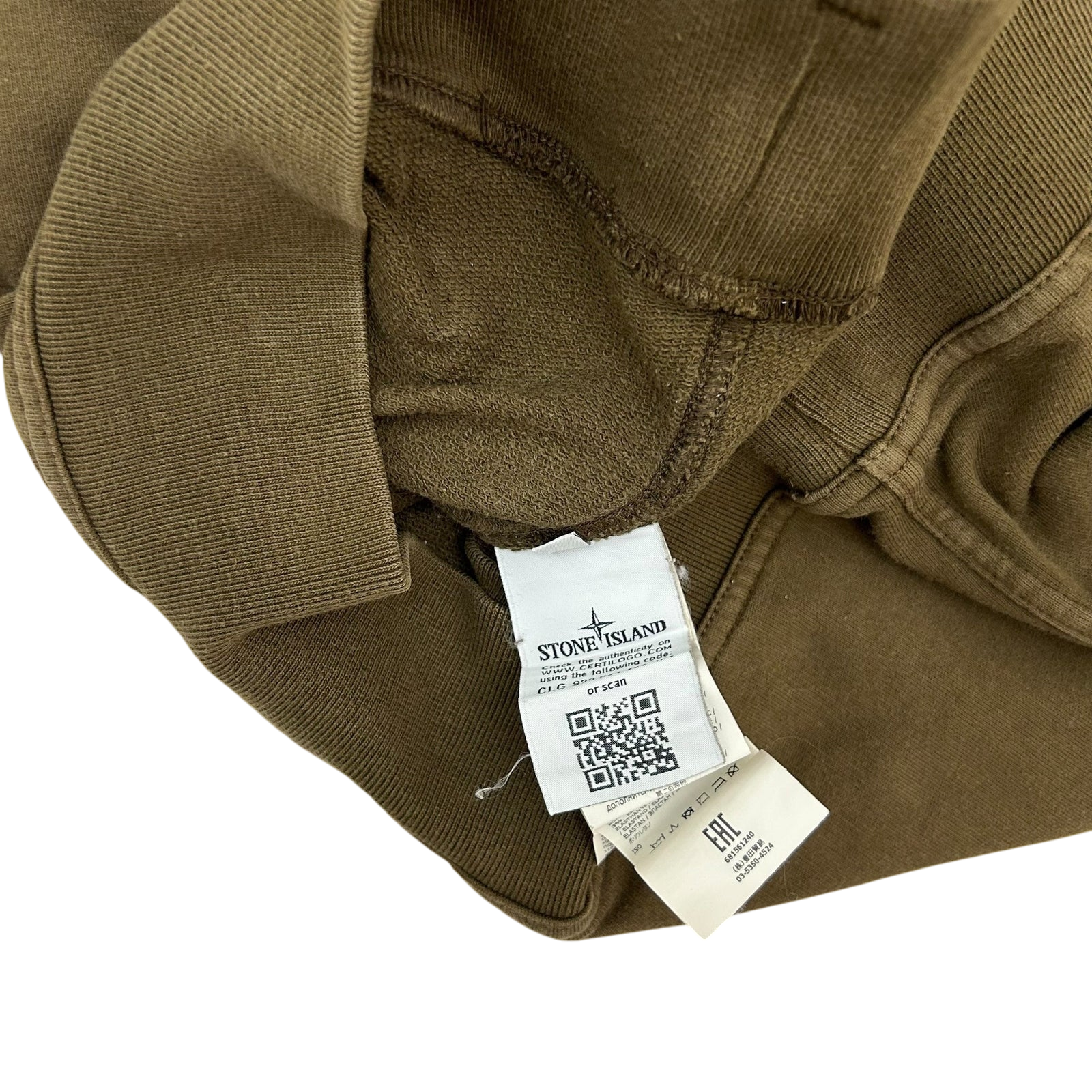 Stone Island Pocket Crewneck Sweater Military Khaki Green (Fits L/XL)