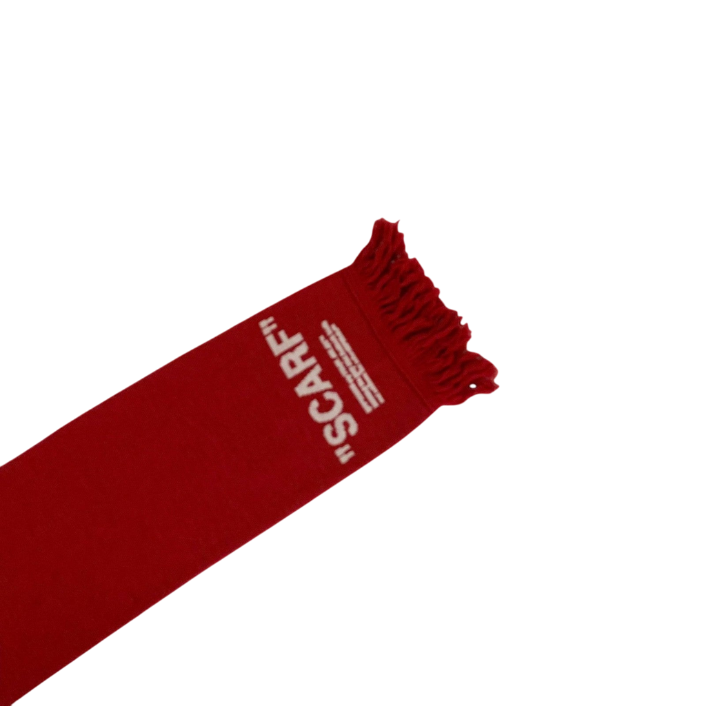 Off-White FW18 Quote Scarf Red