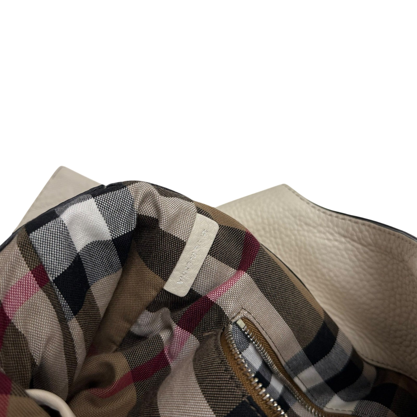 Burberry Grainy Leather Shoulder Bag Cream