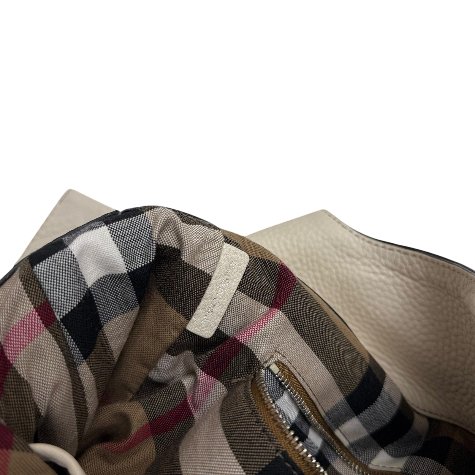 Burberry Grainy Leather Shoulder Bag Cream