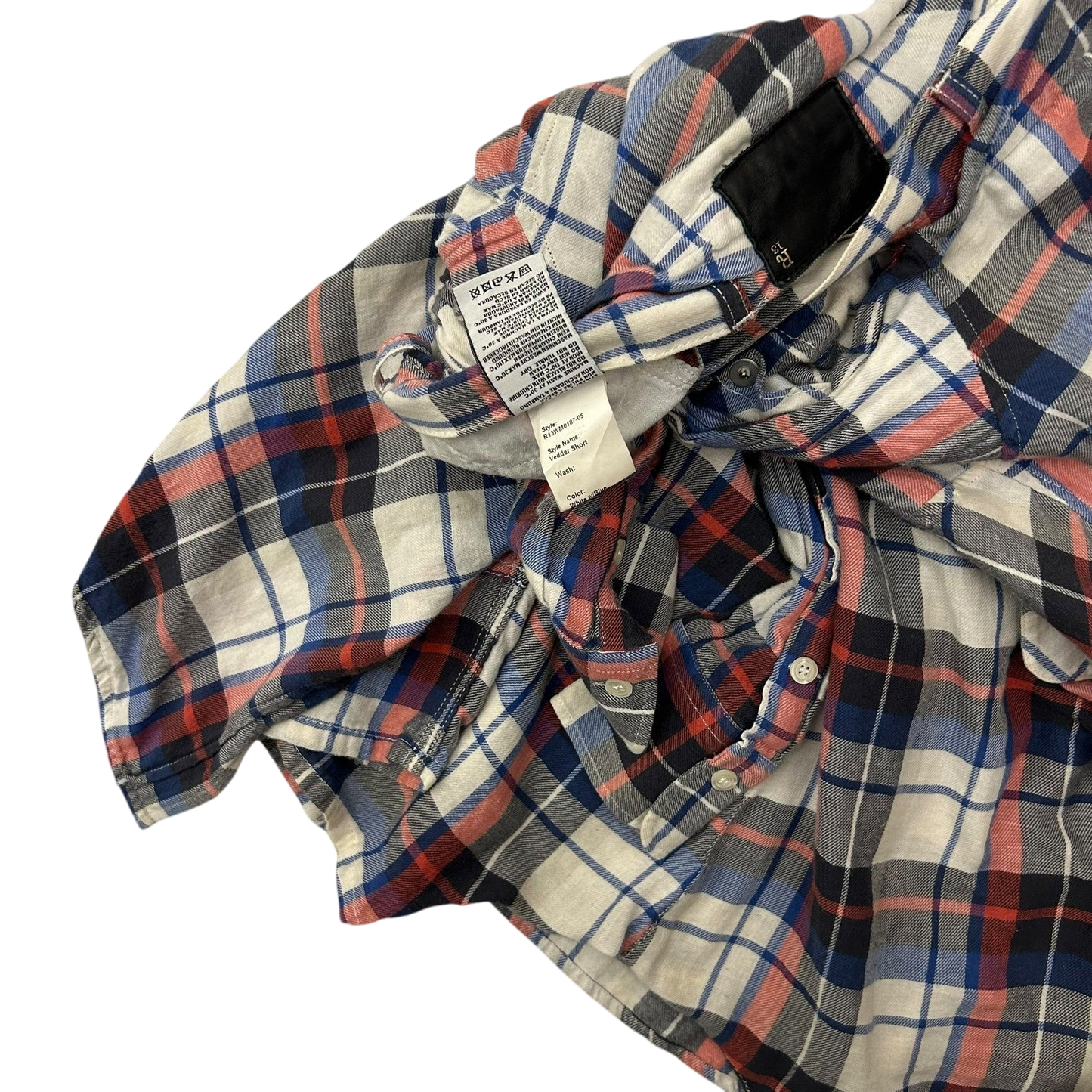 R13 Multi Coloured Cotton Plaid Skirt (Size 31”)