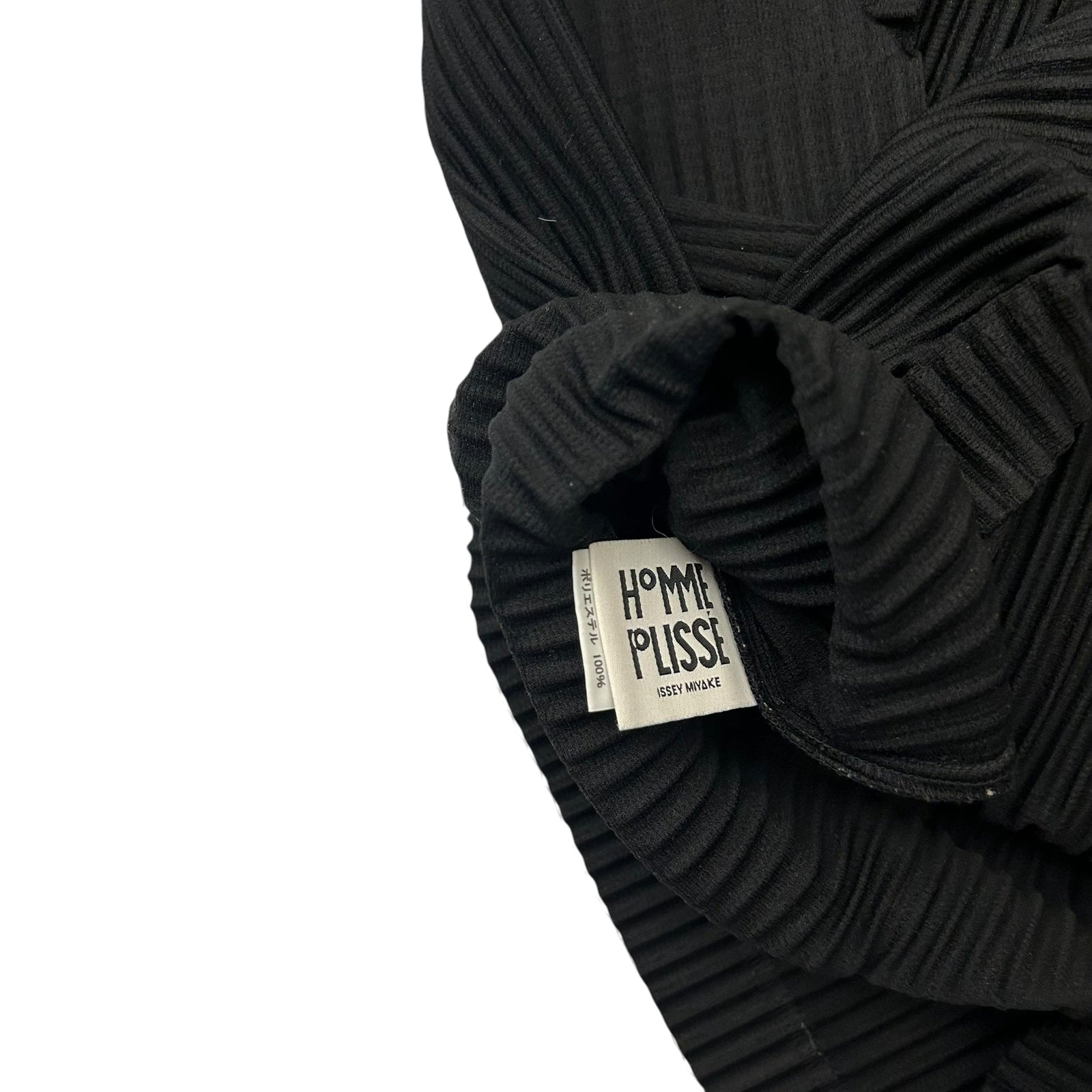 Issey Miyake Homme Plisse V-Neck Top Black (Fits M)